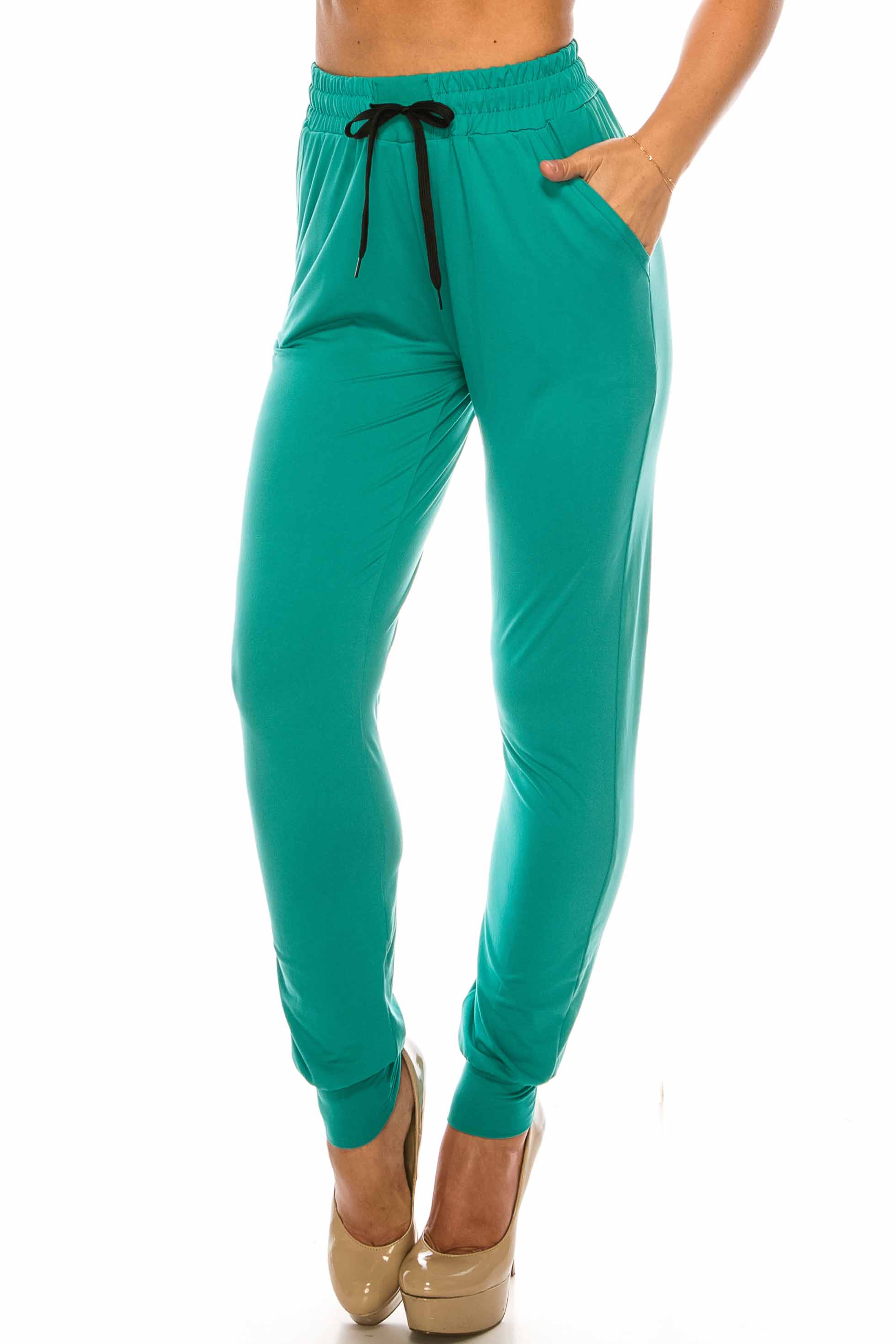 Buttery Smooth Solid Basic Jade Joggers - EEVEE