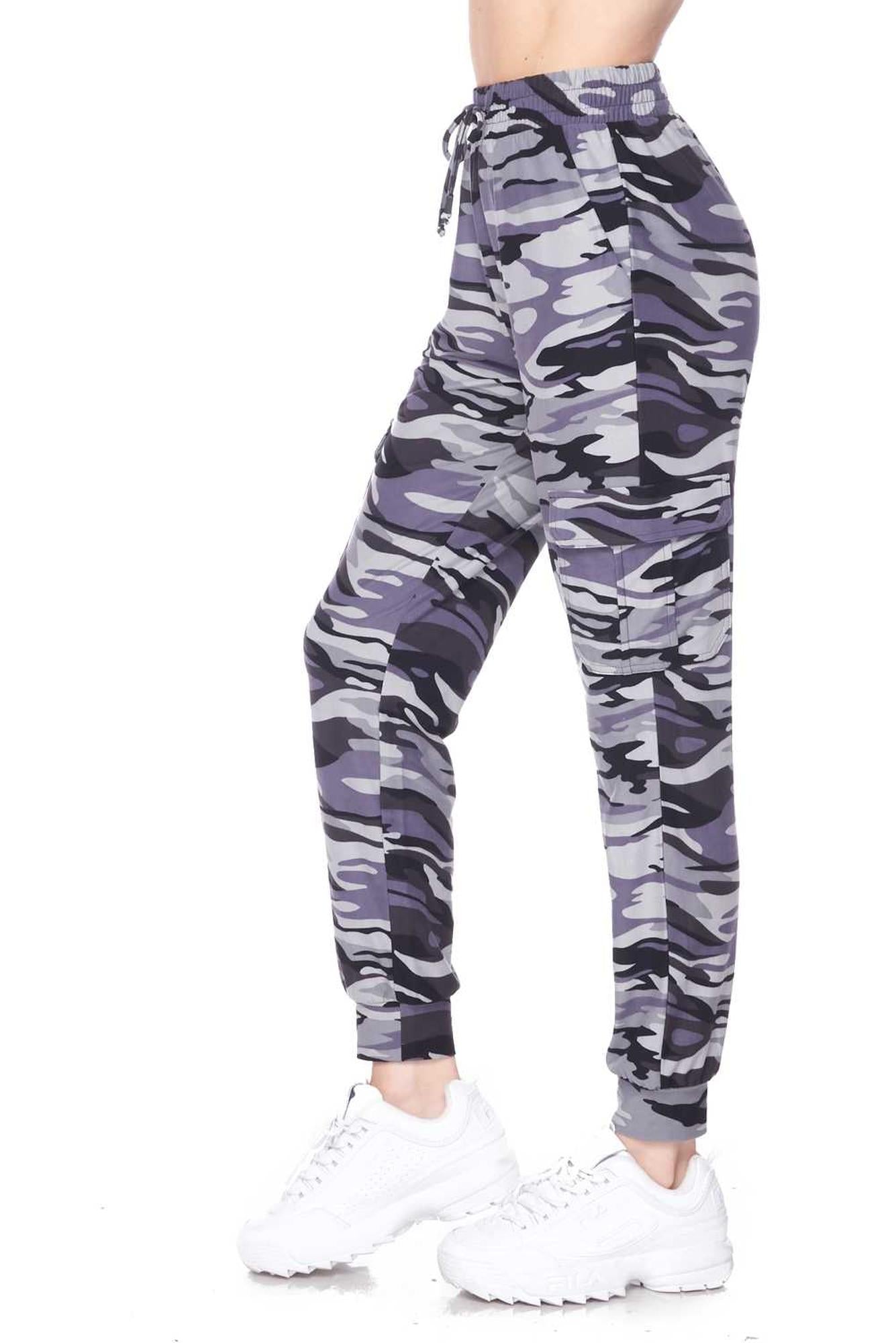 Brushed Charcoal Camouflage Cargo Joggers - New Mix