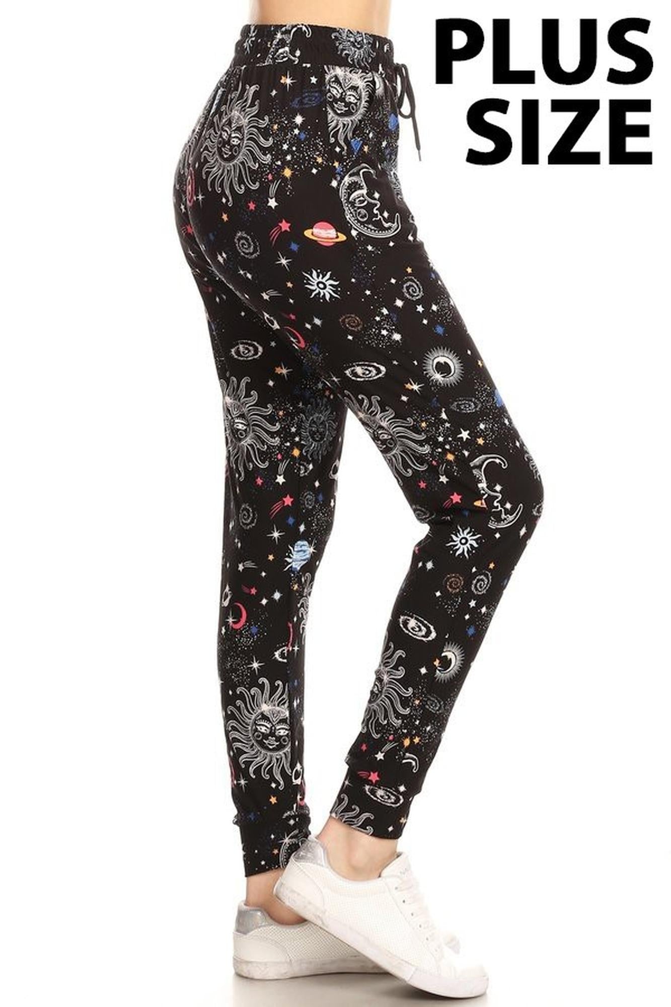Brushed Astrological Galaxy Plus Size Joggers