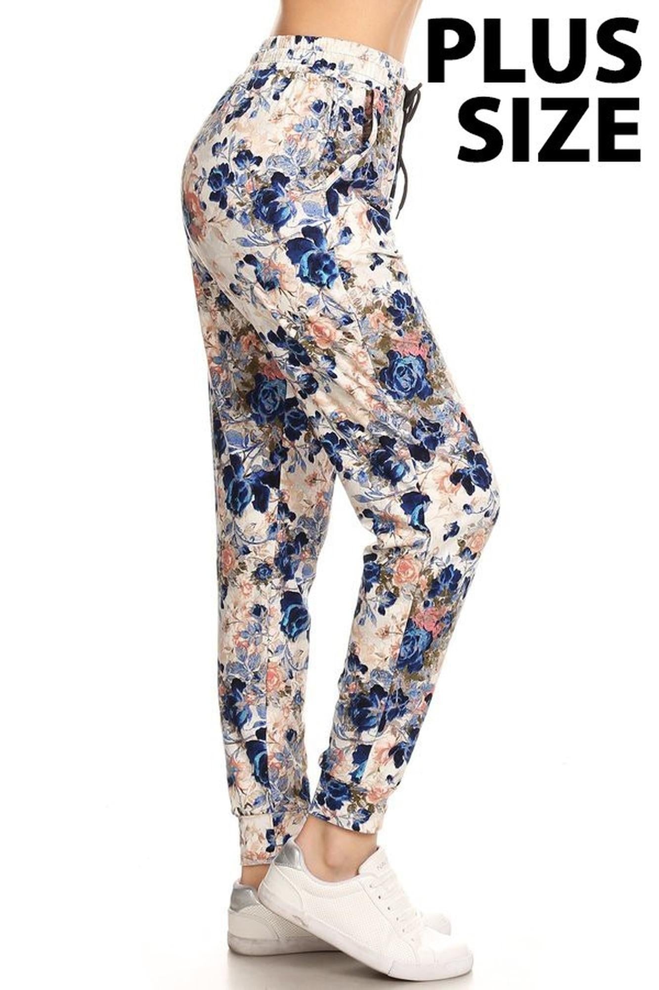 Brushed Picasso Floral Plus Size Joggers