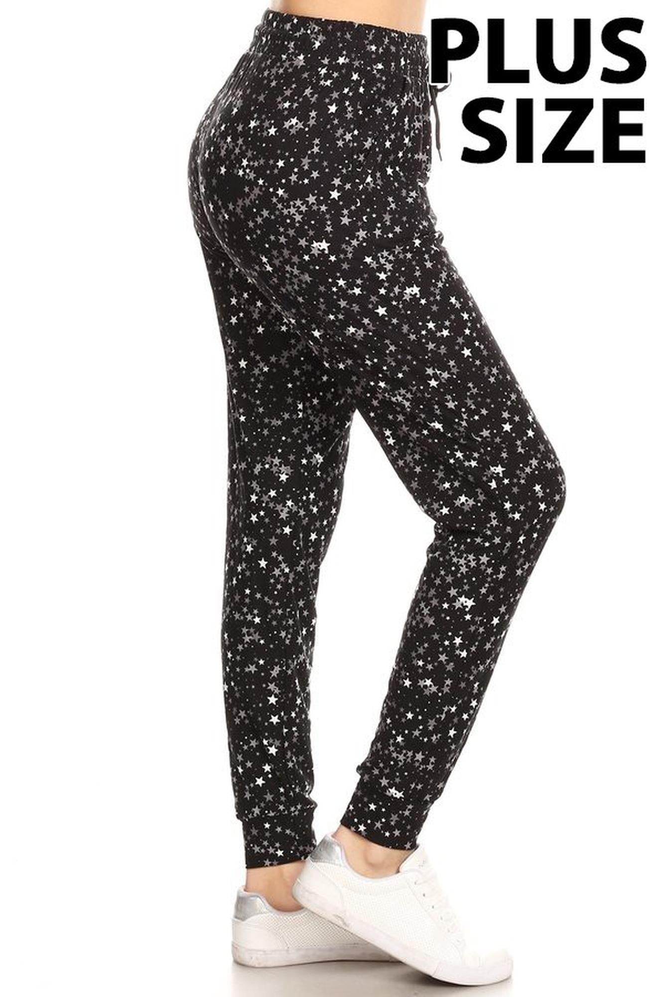 Brushed Mini Star Plus Size Joggers