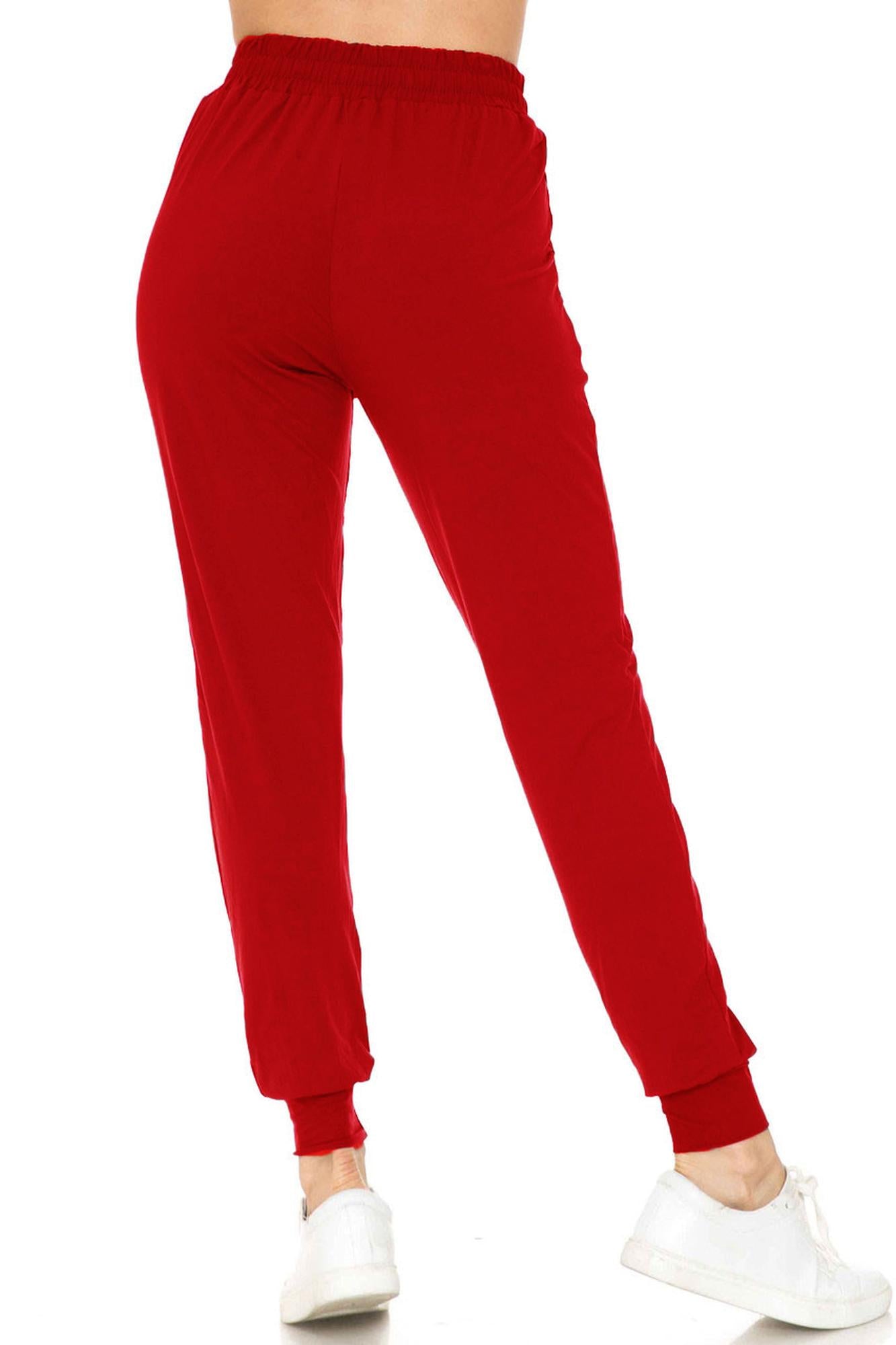 Buttery Smooth Solid Basic Red Joggers - EEVEE