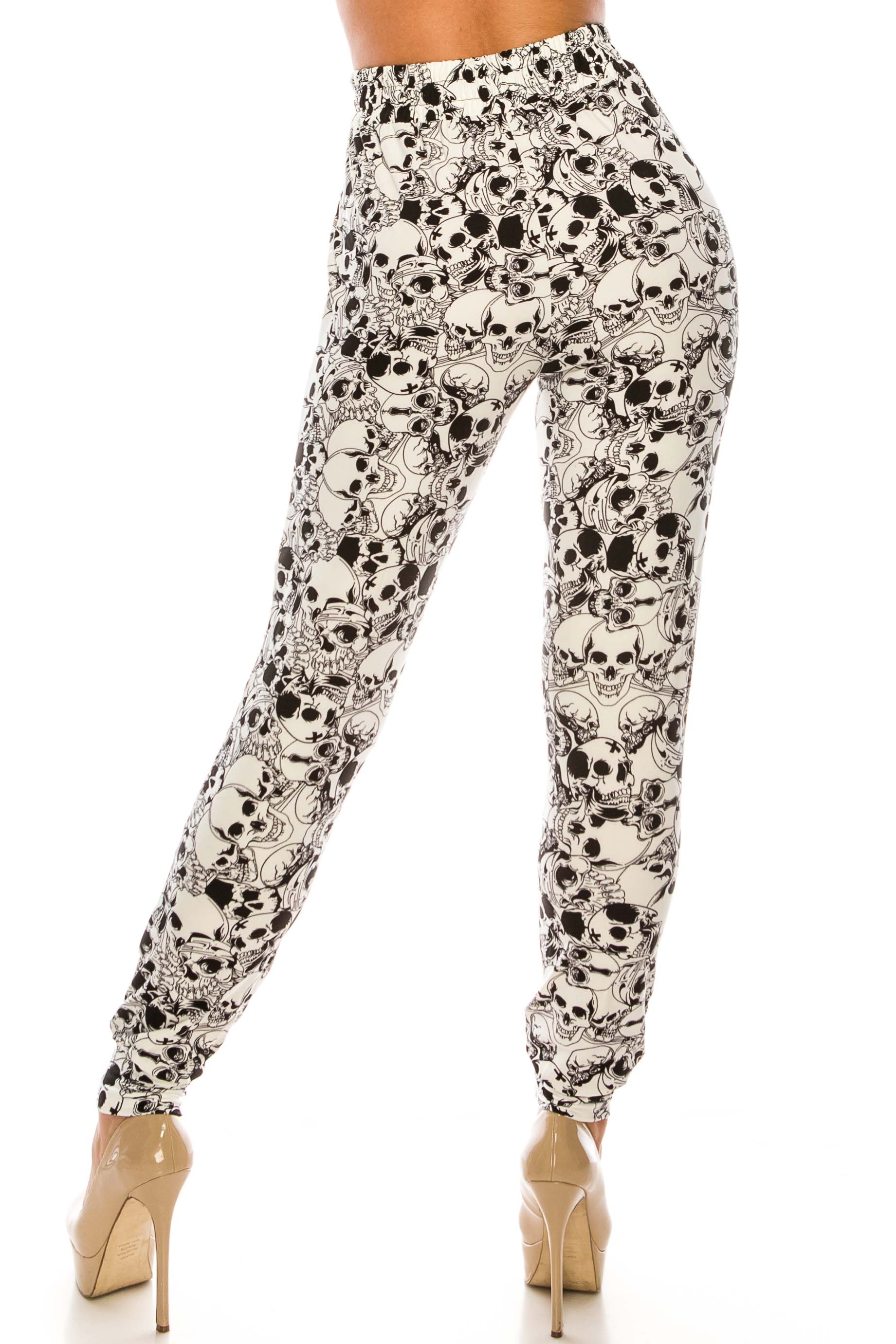 Buttery Smooth White Layers of Skulls Joggers
