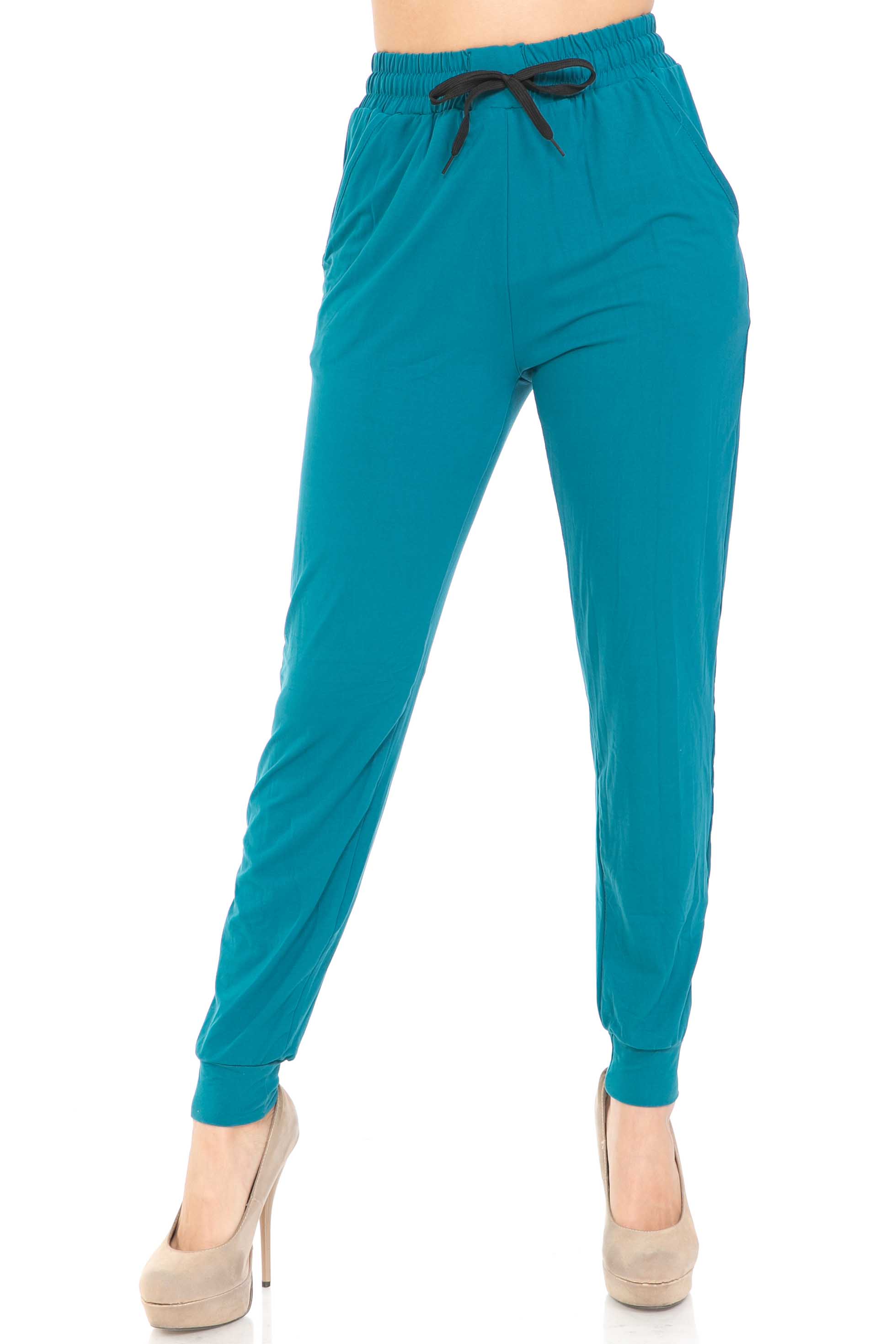 Buttery Smooth Solid Basic Teal Joggers - EEVEE