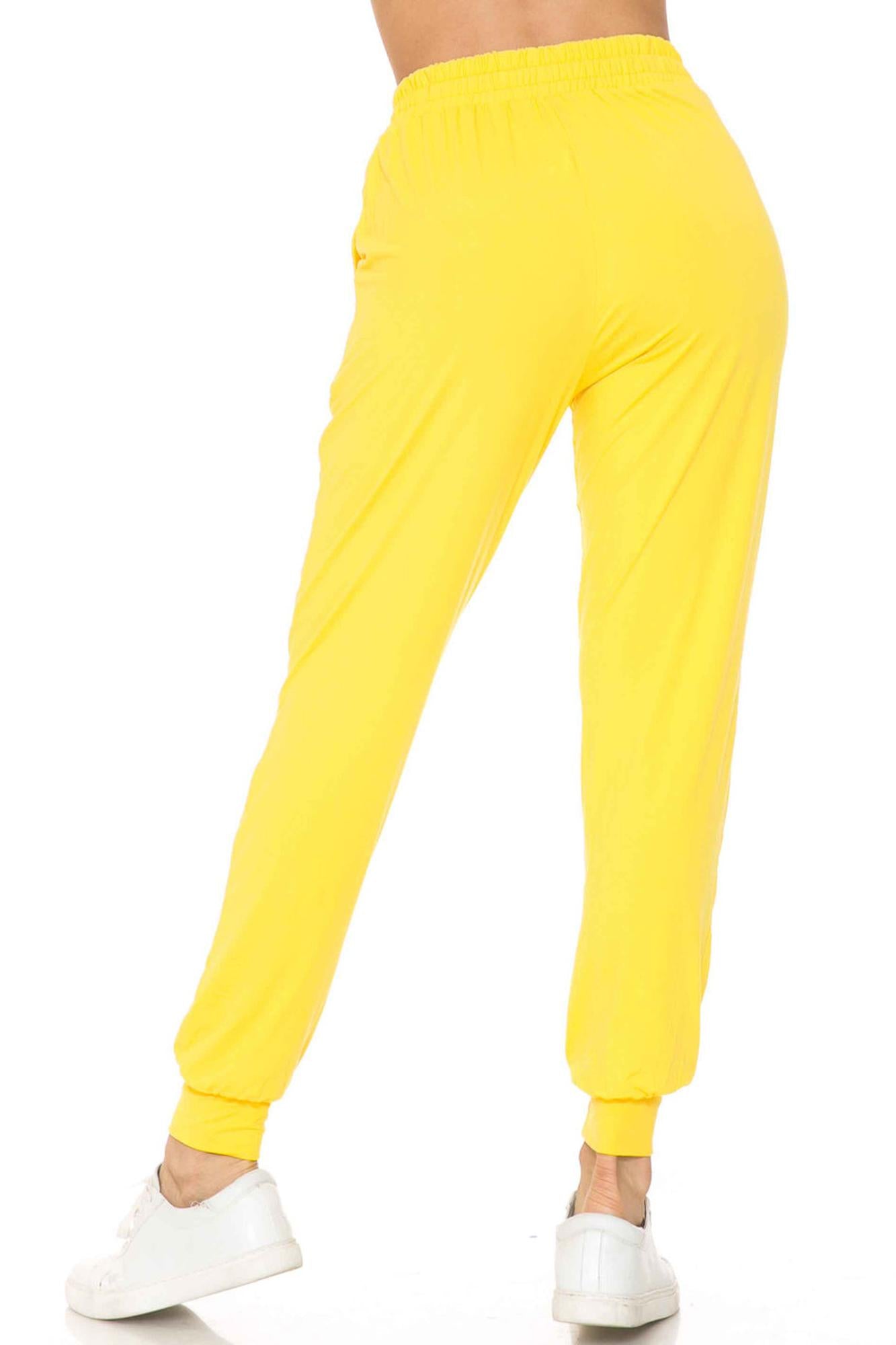Buttery Smooth Solid Basic Yellow Women's Joggers - EEVEE