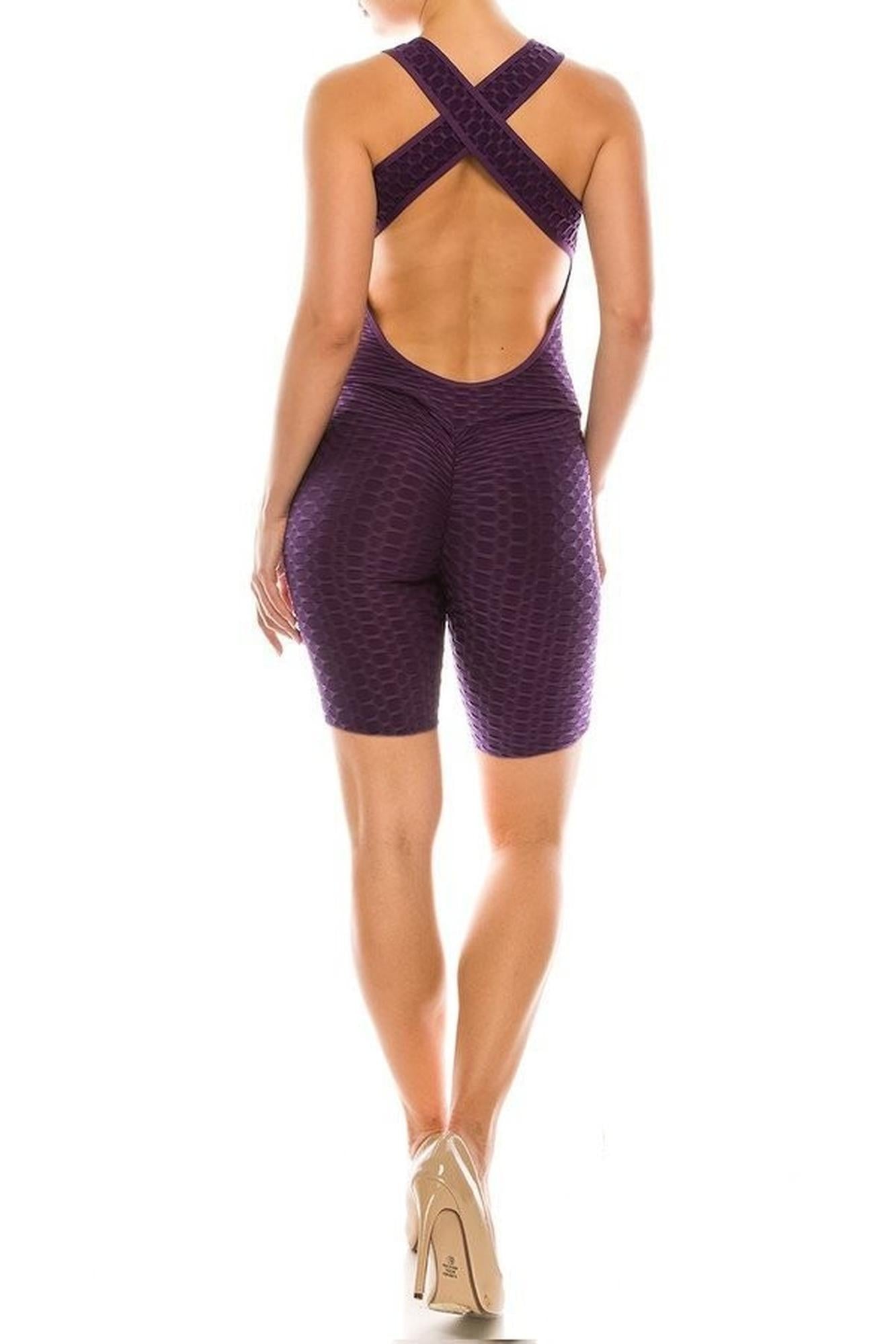 Premium Criss Cross Scrunch Butt Biker Short Bodysuit