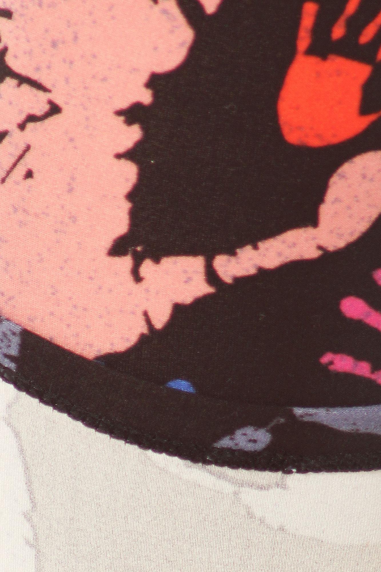 Buttery Soft Colorful Hand Print High Waist Leggings (One Size Regular,Black)