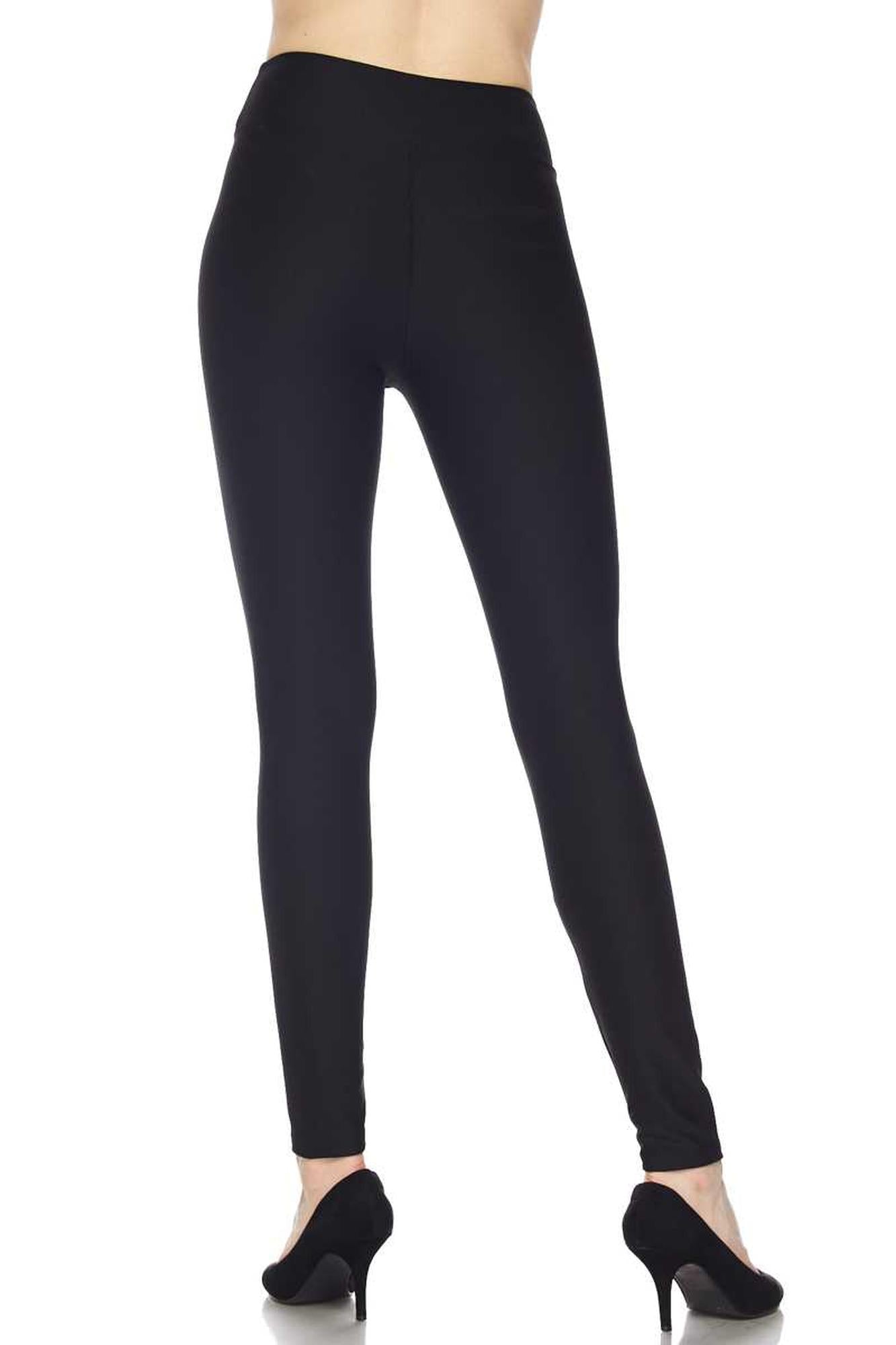 Silky Smooth Black Scuba High Waisted Plus Size Leggings - 3 Inch