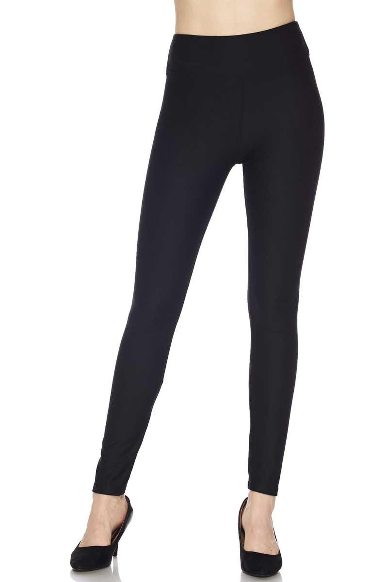 Silky Smooth Black Scuba High Waisted Plus Size Leggings - 3 Inch