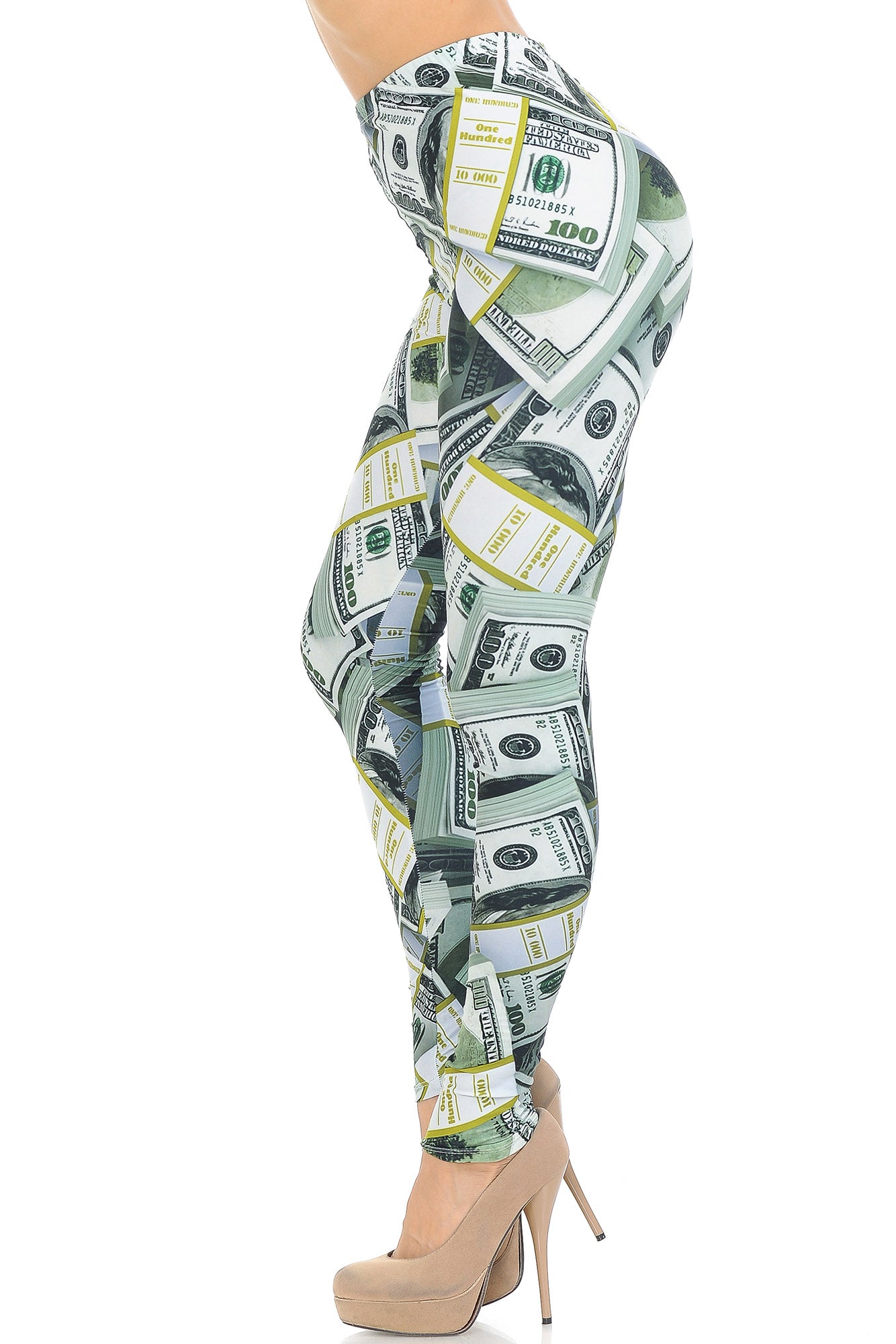 Creamy Soft Cash Money Leggings - USA Fashion (One Size Regular,Green)