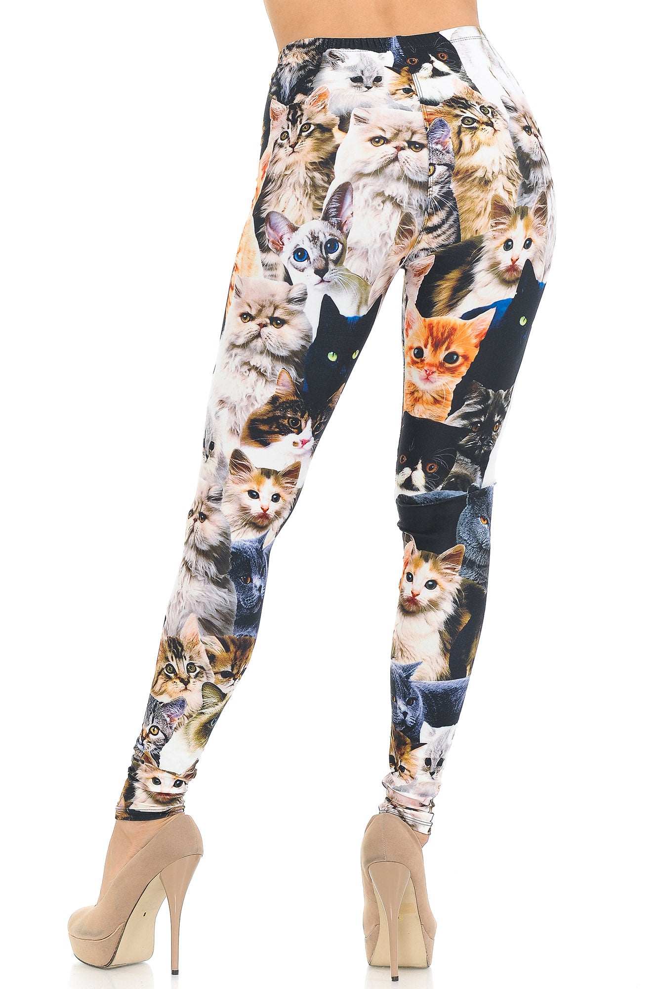 Creamy Soft Cat Collage Extra Small Leggings - USA Fashion (XSmall One Size,Multi Color Bold)