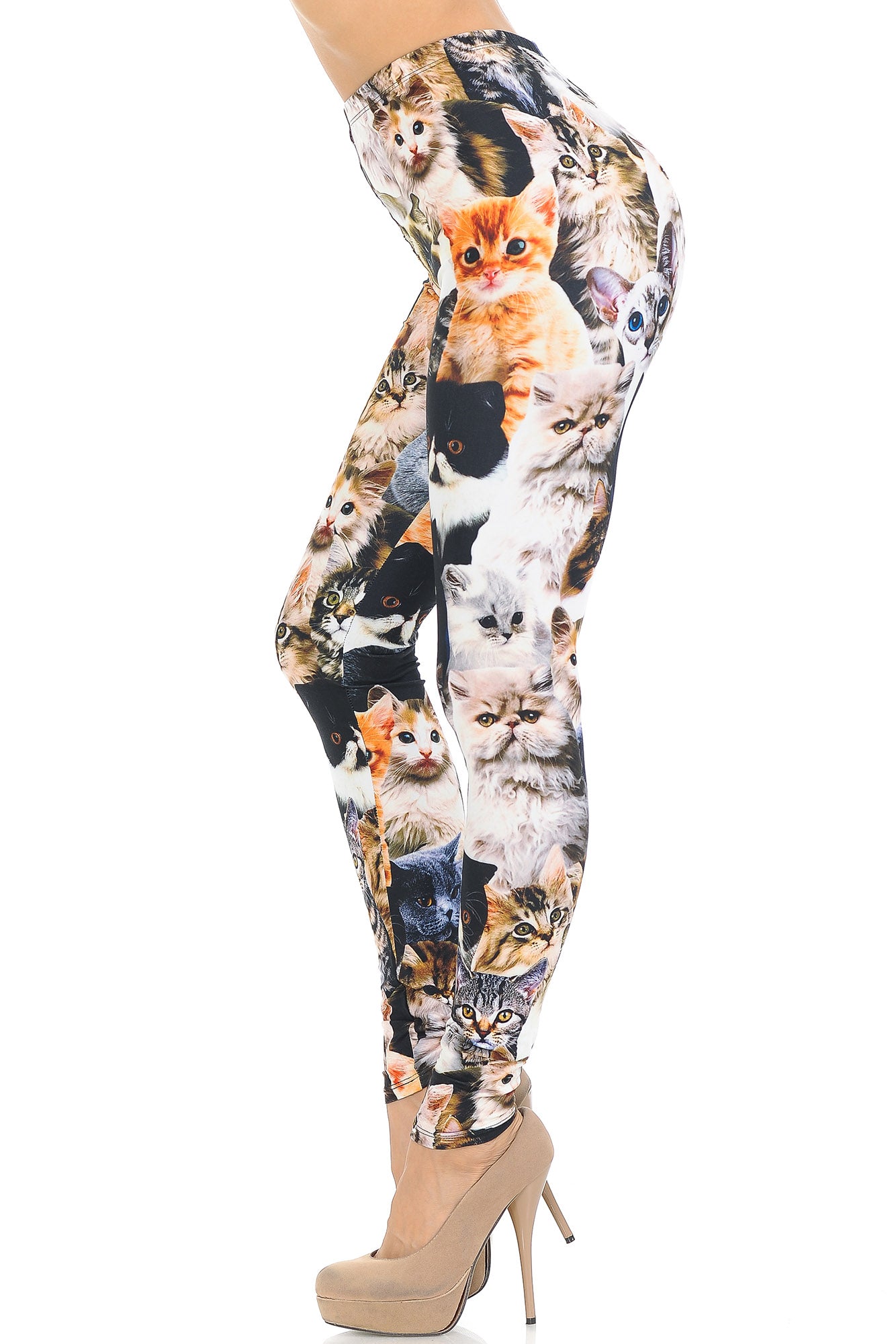 Creamy Soft Cat Collage Extra Small Leggings - USA Fashion (XSmall One Size,Multi Color Bold)