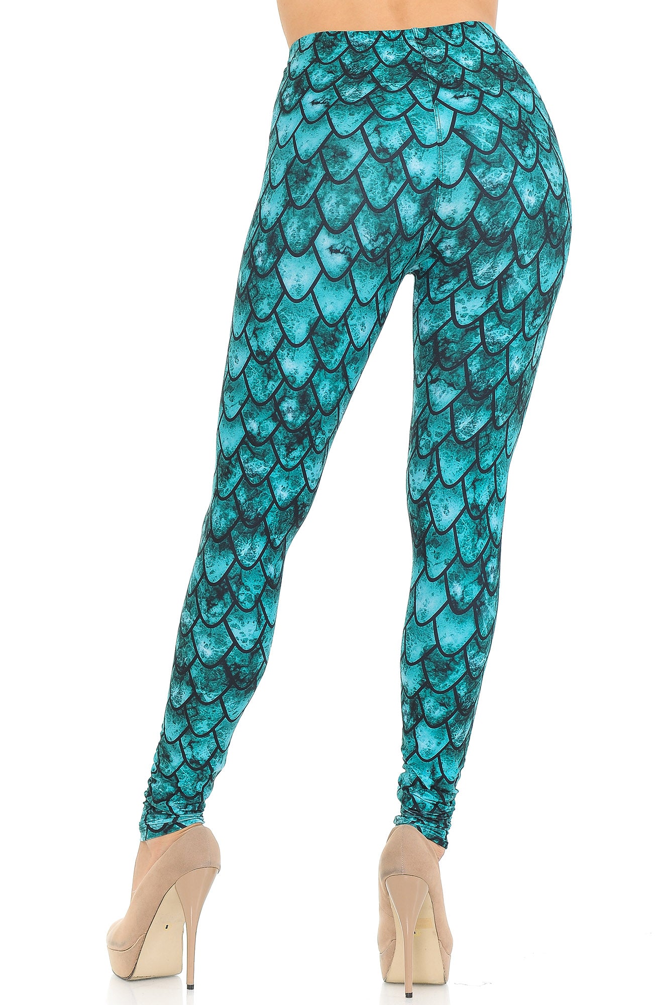 Creamy Soft Green Dragon Leggings - USA Fashion (One Size Regular,Green)