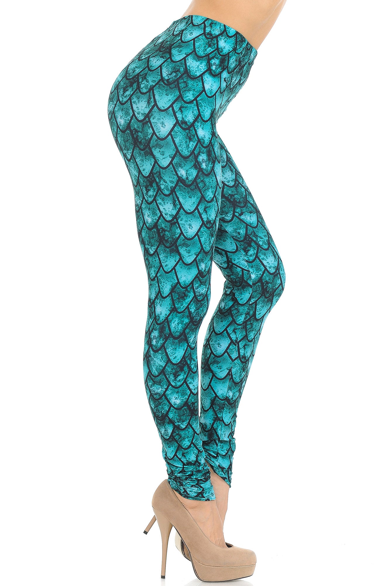 Creamy Soft Green Dragon Leggings - USA Fashion (One Size Regular,Green)