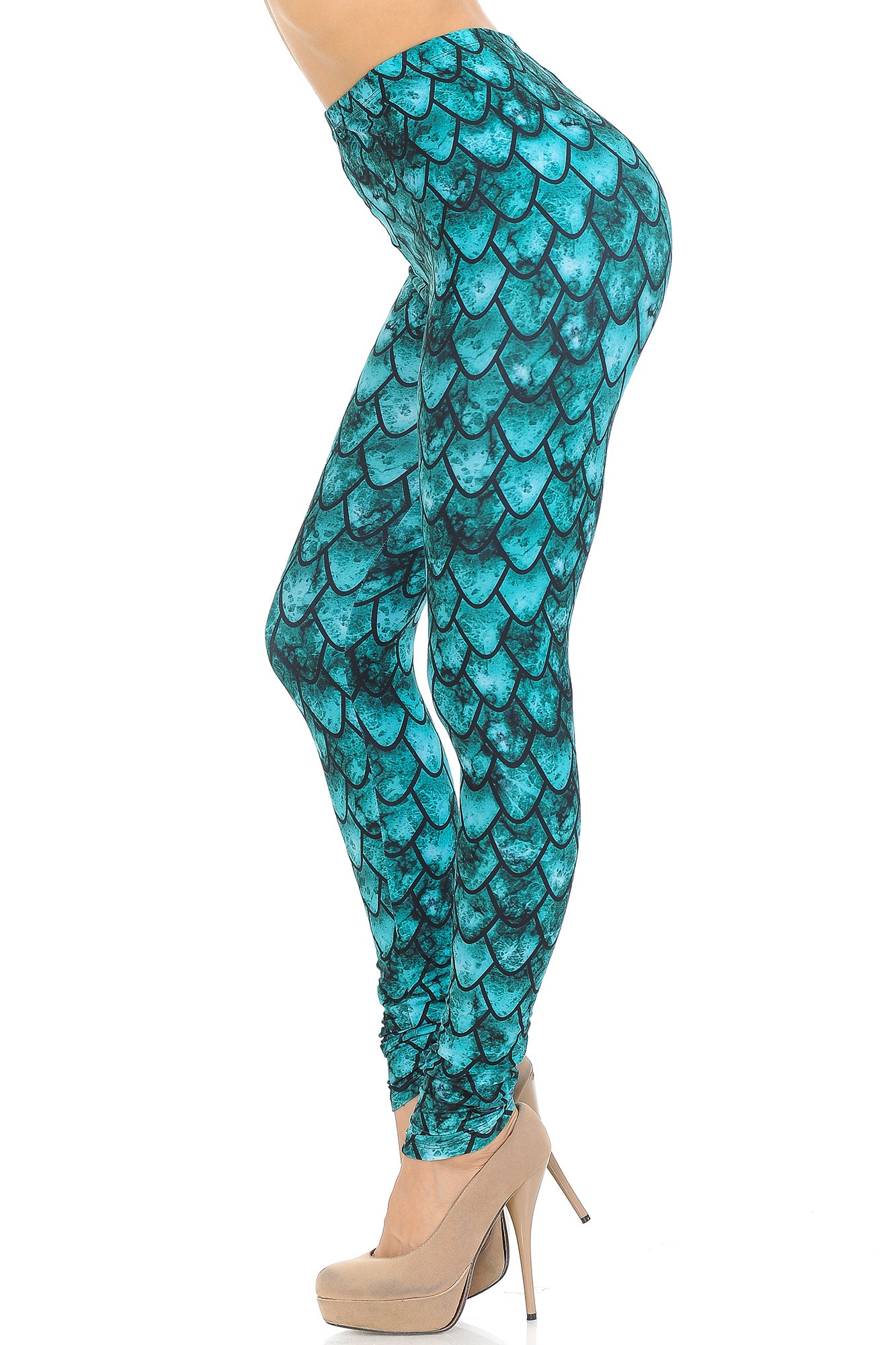 Creamy Soft Green Dragon Leggings - USA Fashion (One Size Regular,Green)