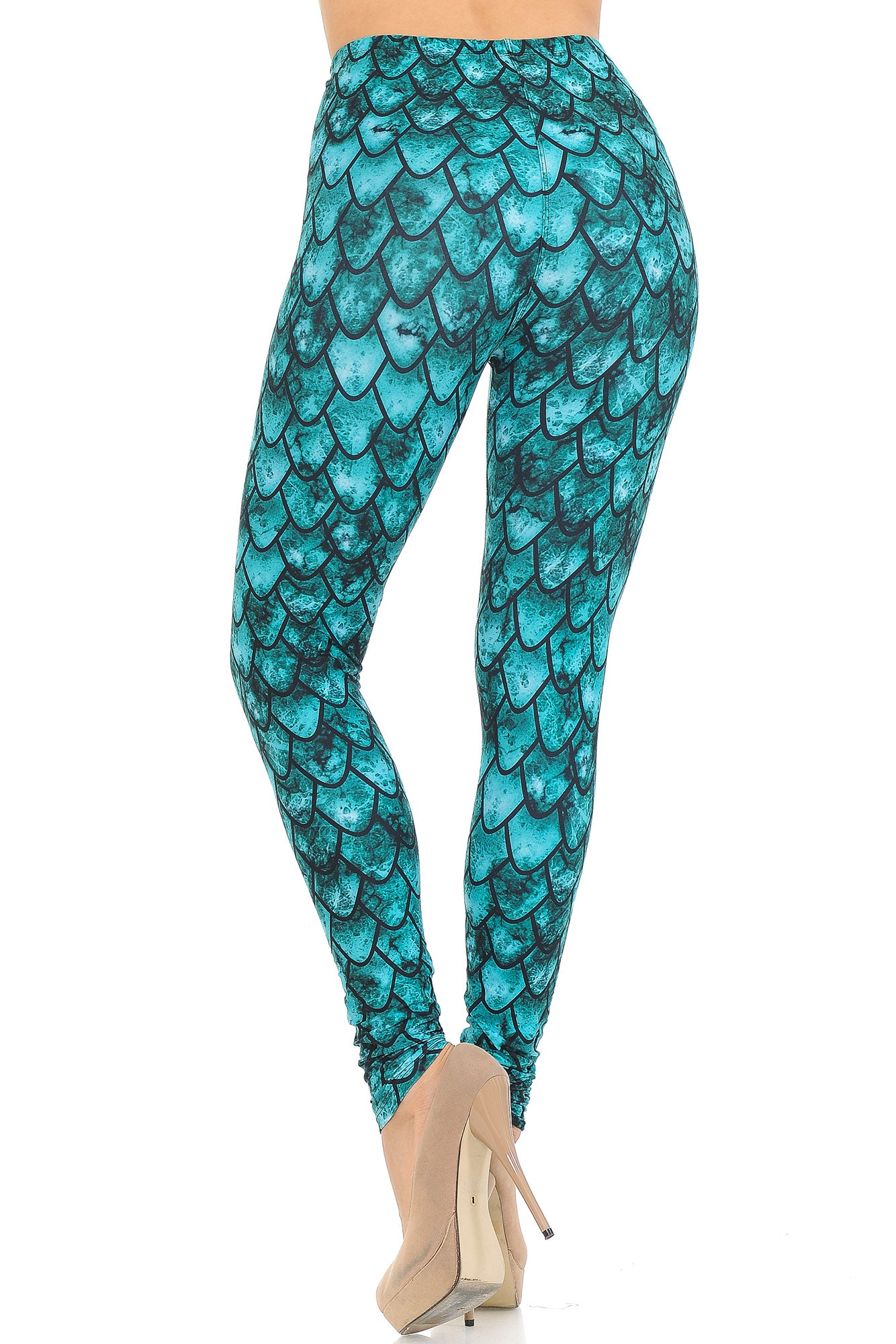 Creamy Soft Green Dragon Leggings - USA Fashion (One Size Regular,Green)