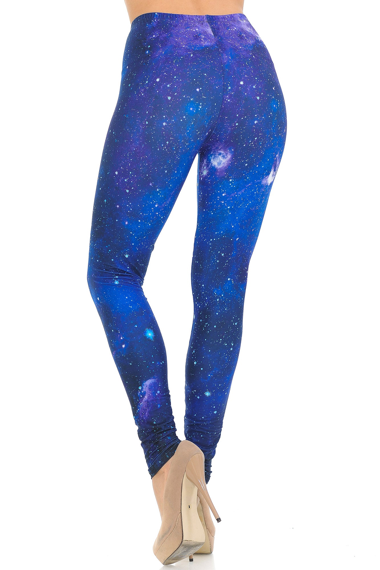 Creamy Soft Blue Galaxy Extra Small Leggings - USA Fashion (XSmall One Size,Blue)
