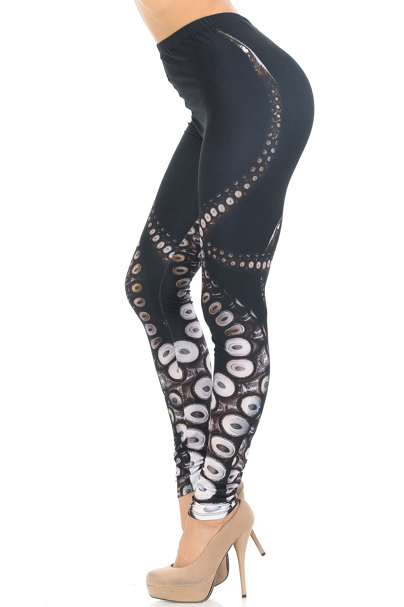 Creamy Soft Tentacle Extra Small Leggings - USA Fashion (XSmall One Size,Black)