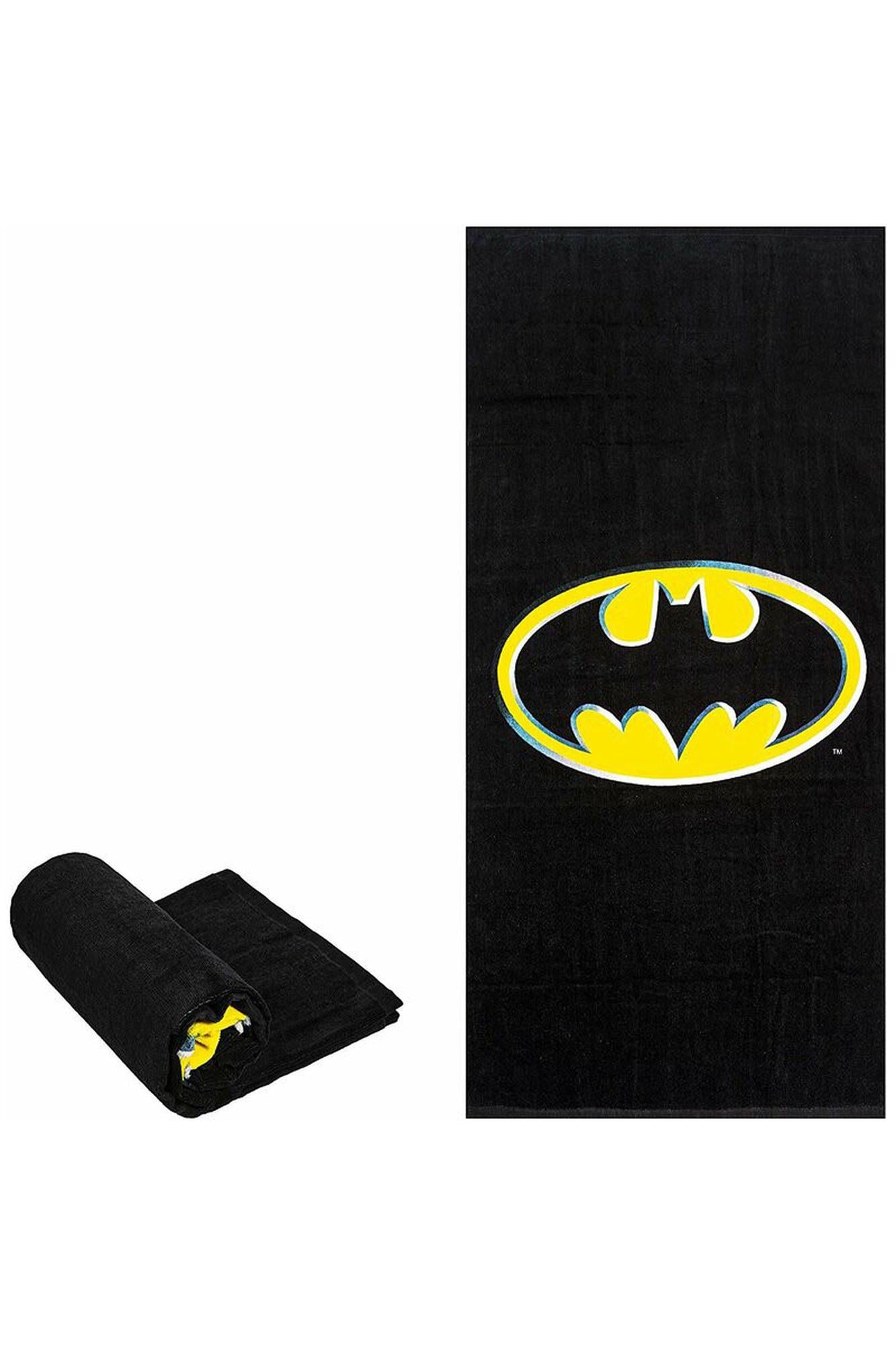 Batman Logo Oversized Cotton Beach Towel (One Size Regular,Black)