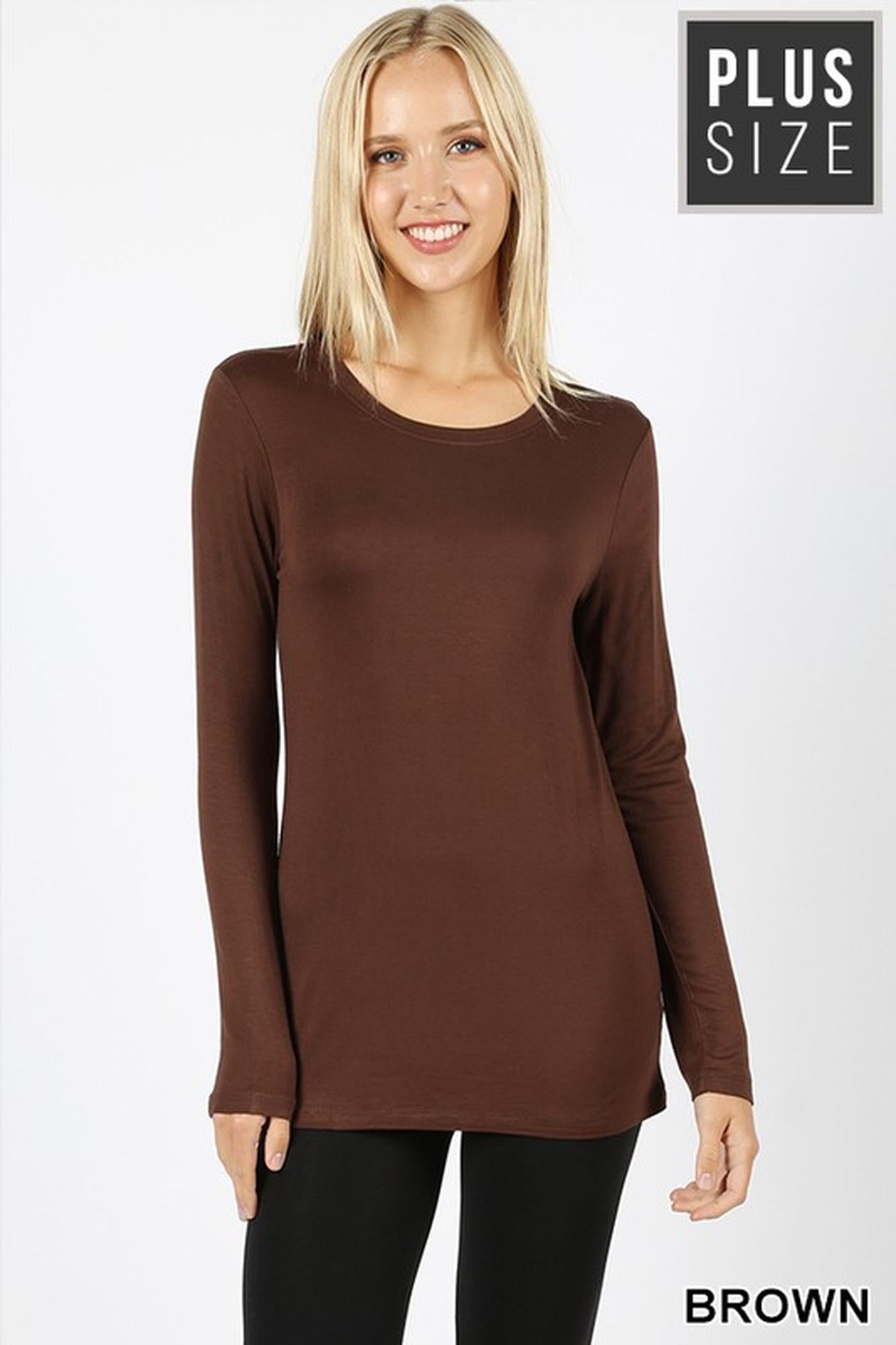 Premium Round Neck Long Sleeve Rayon Plus Size Top