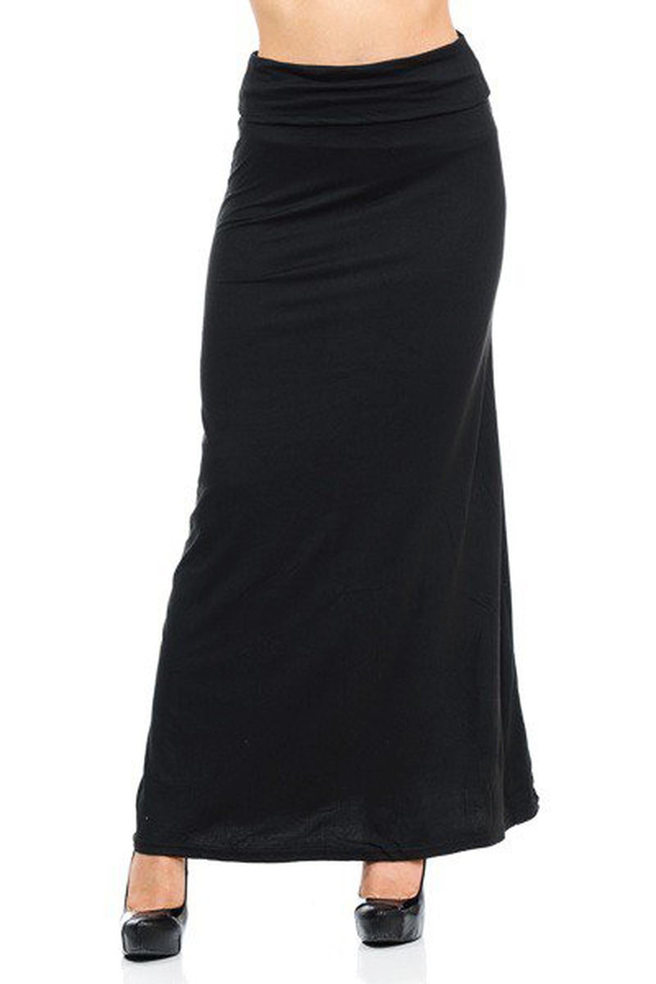 Buttery Smooth Solid Black Maxi Skirt