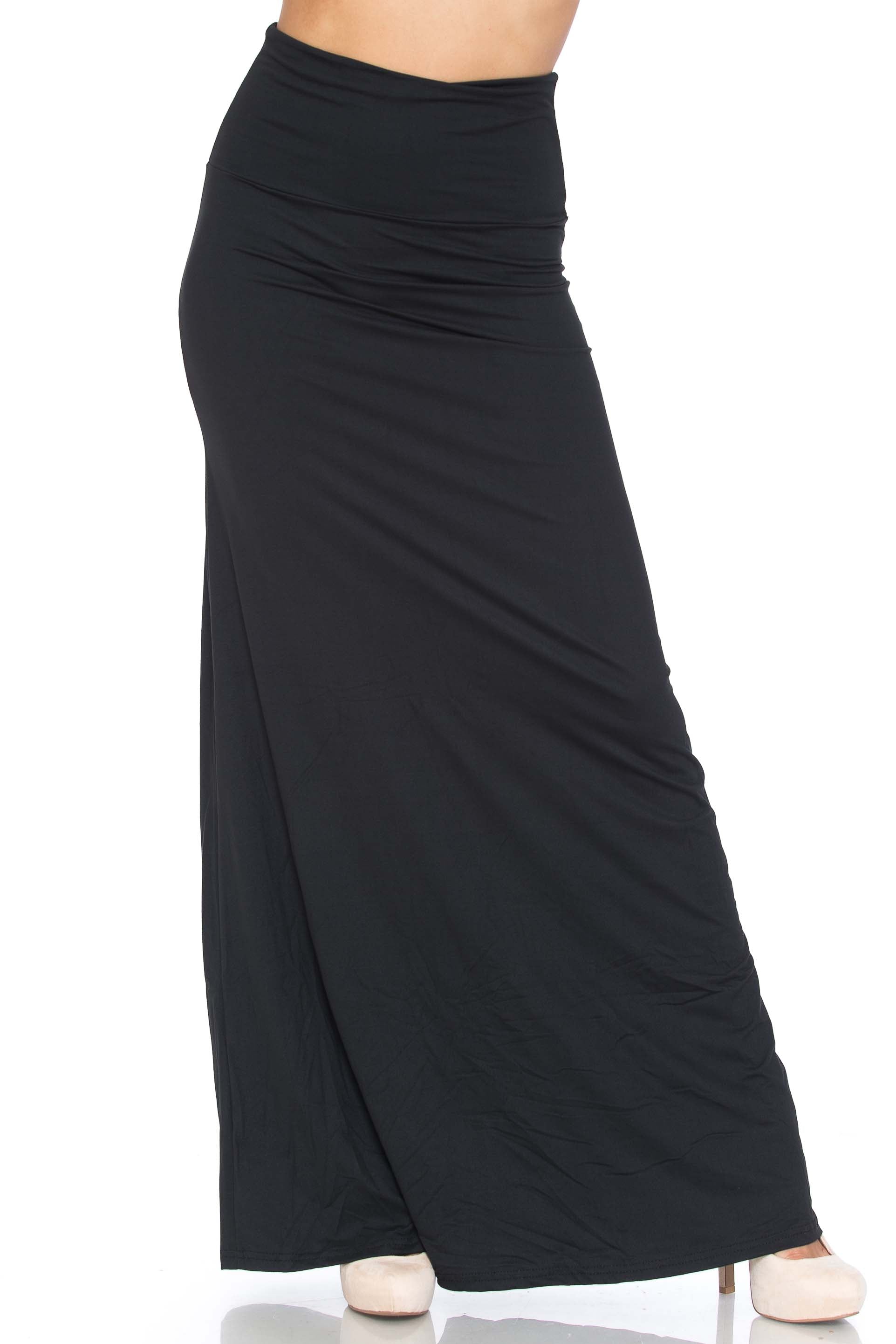 Buttery Smooth Solid Black Maxi Skirt