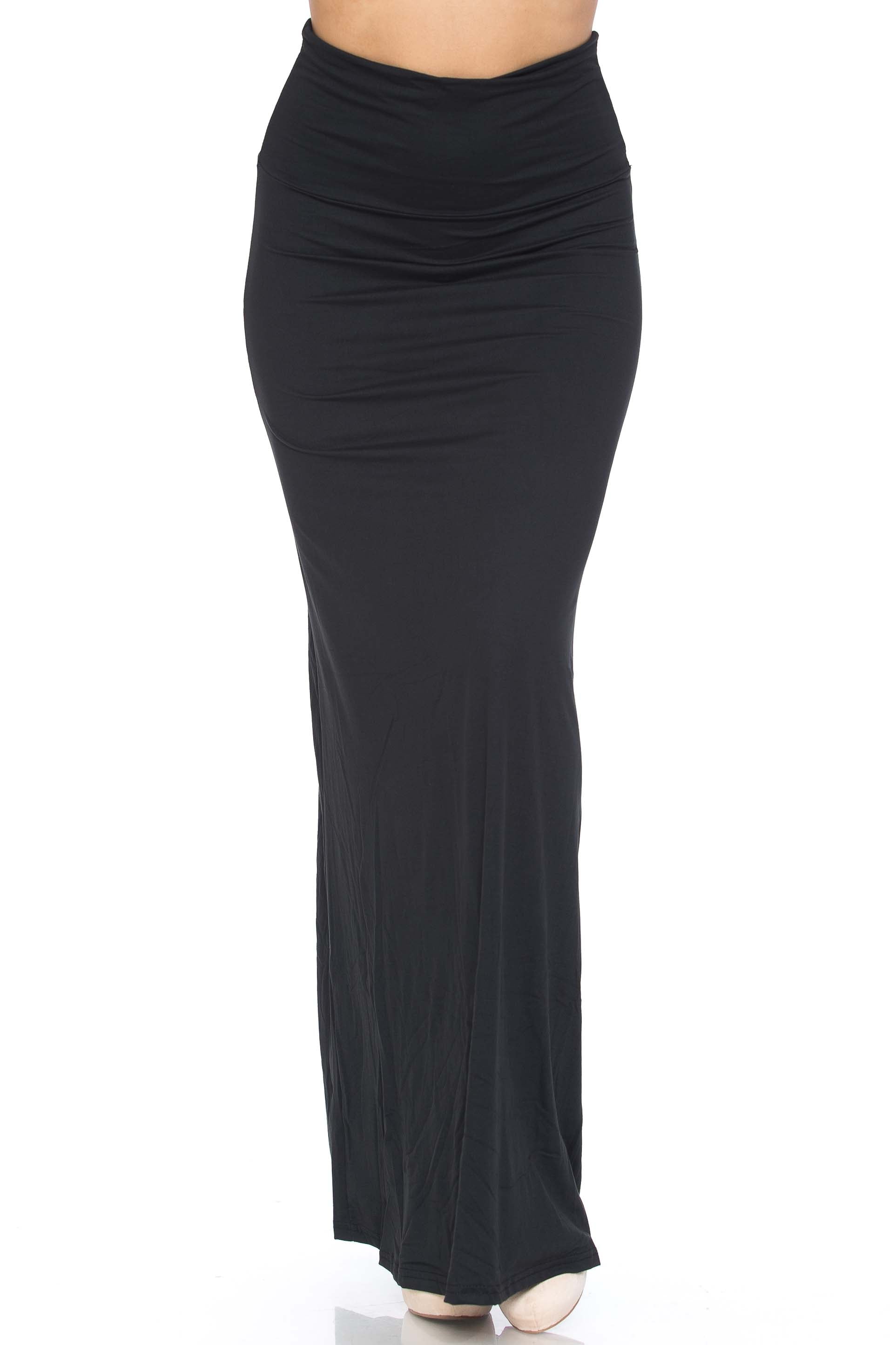 Buttery Smooth Solid Black Maxi Skirt