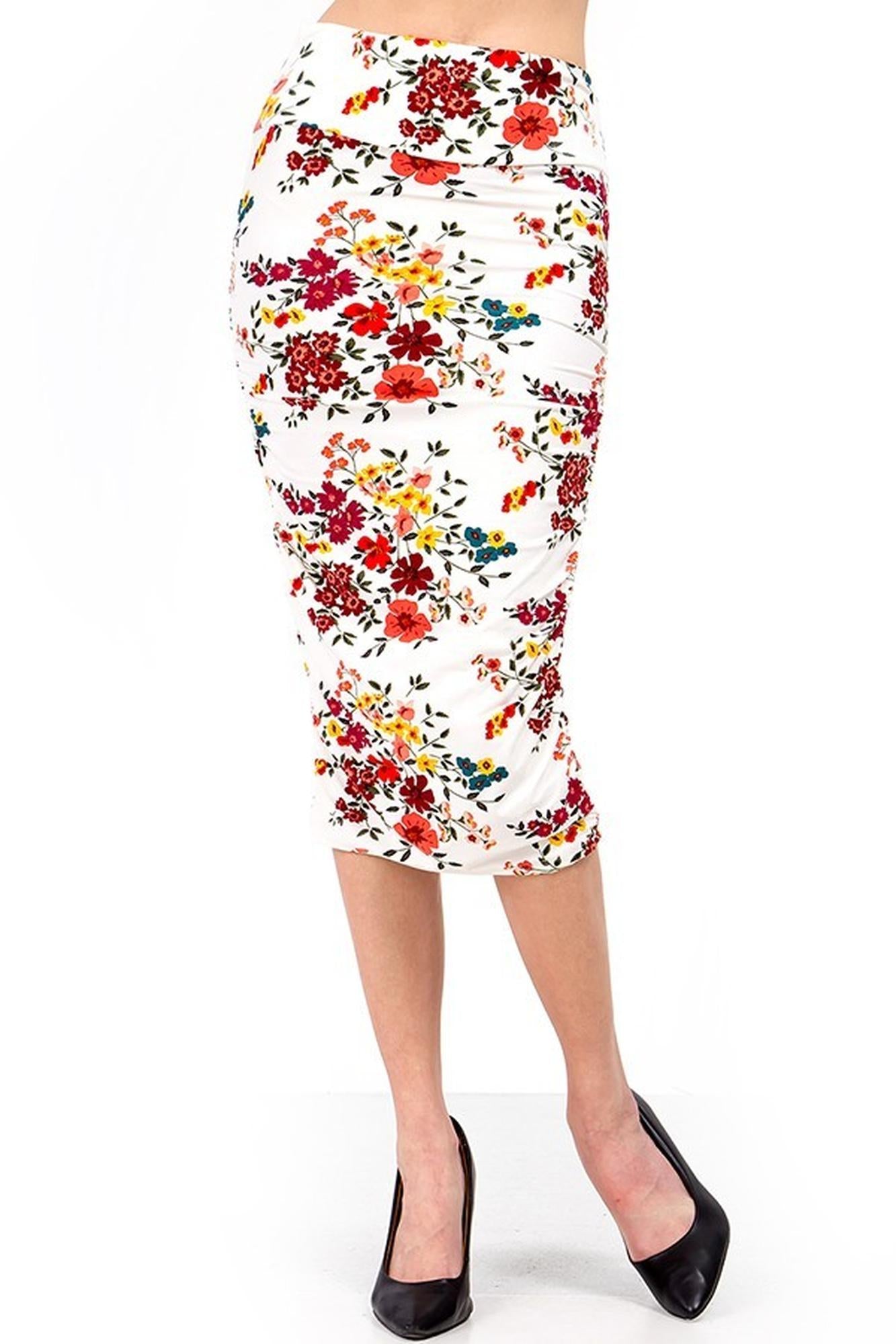 Brushed Fresh Spring Floral Skirt