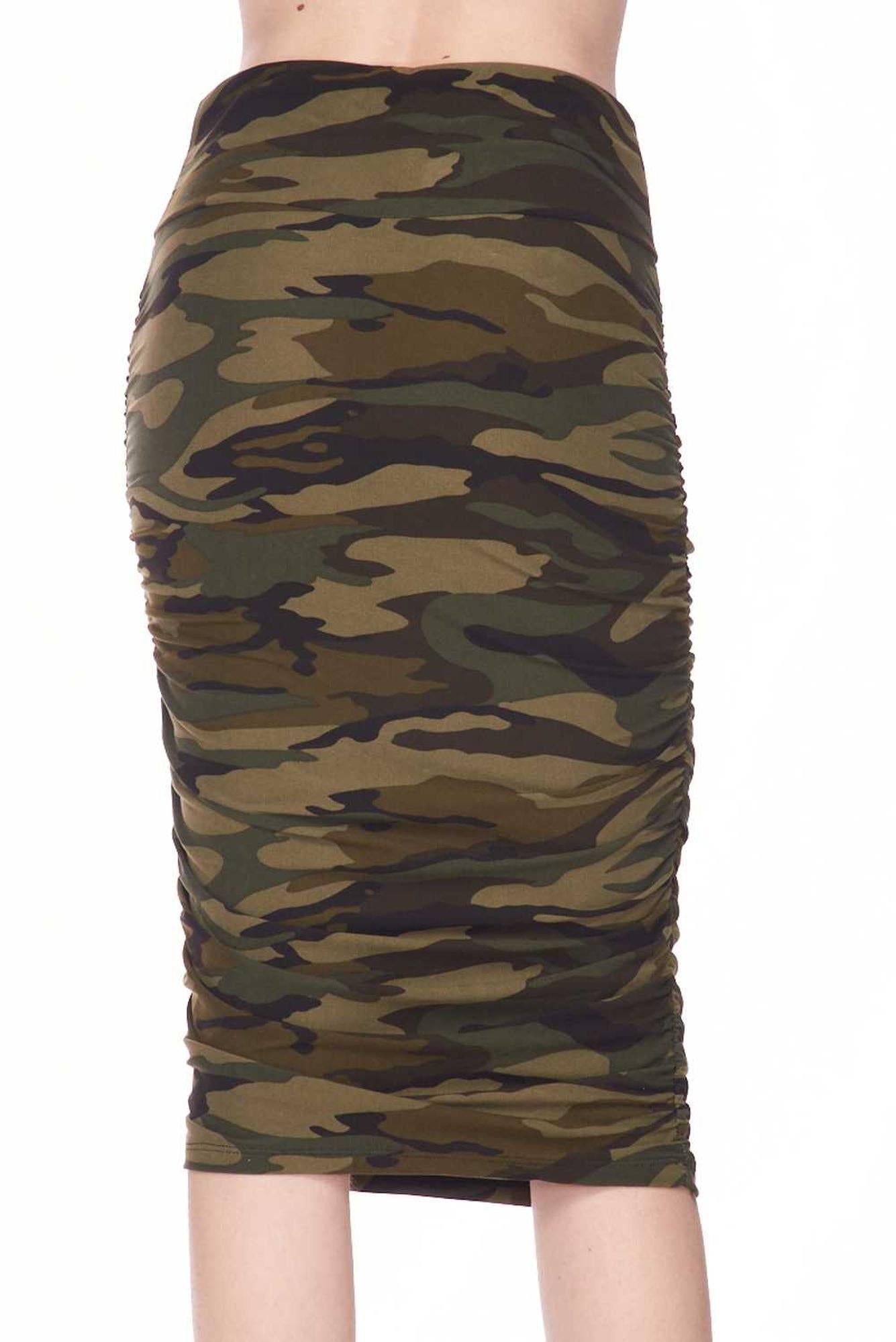 Buttery Smooth Green Camouflage Pencil Skirt