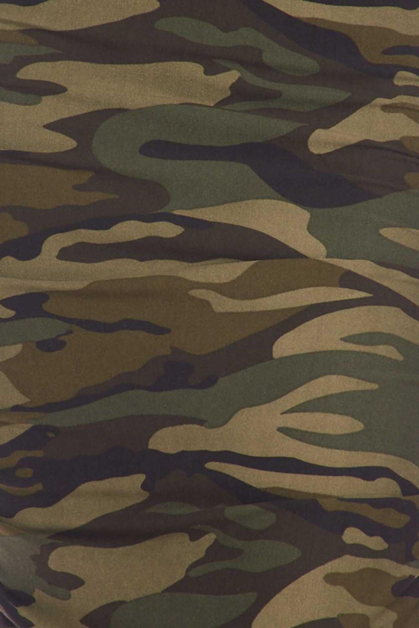 Buttery Smooth Green Camouflage Pencil Skirt