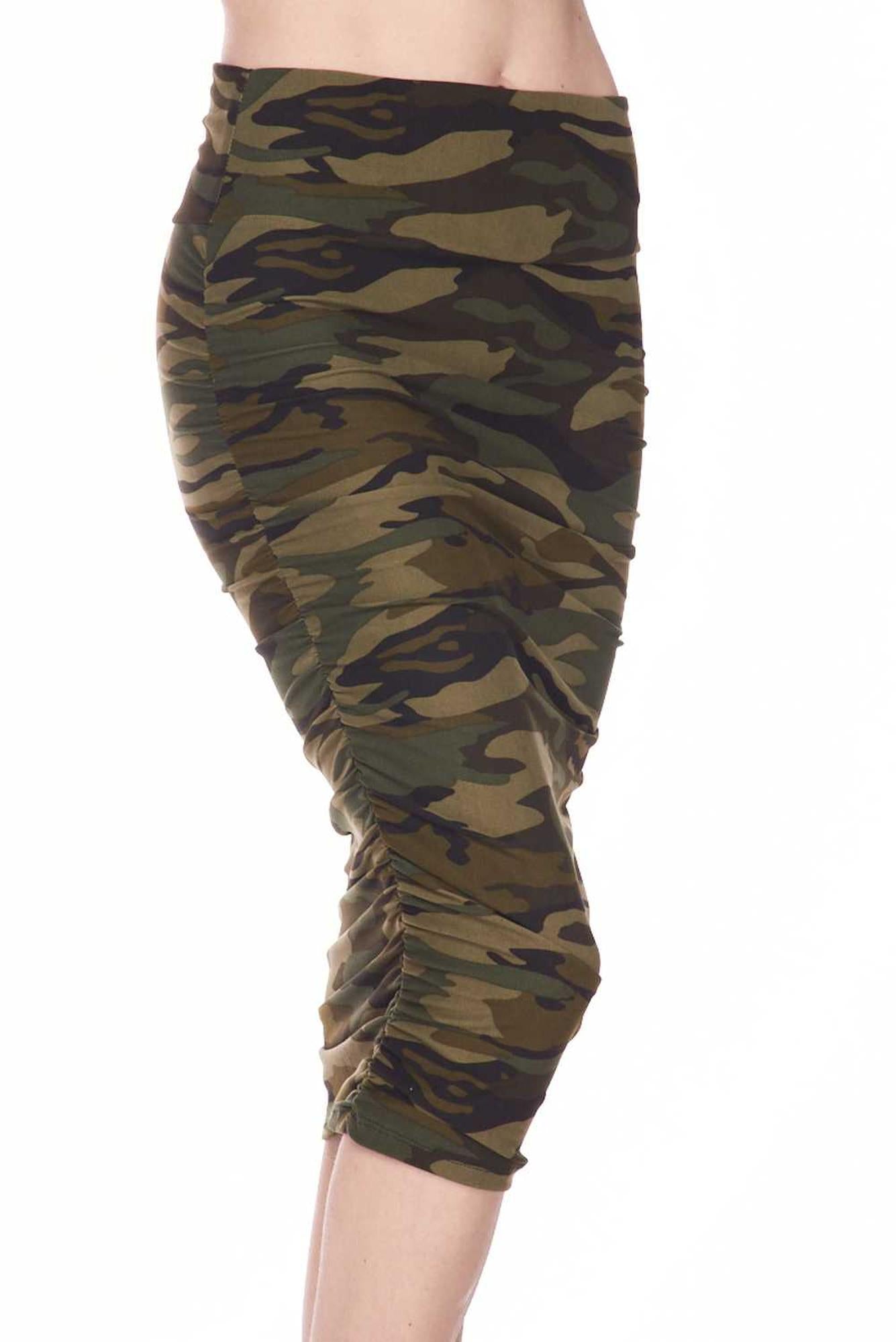 Buttery Smooth Green Camouflage Pencil Skirt