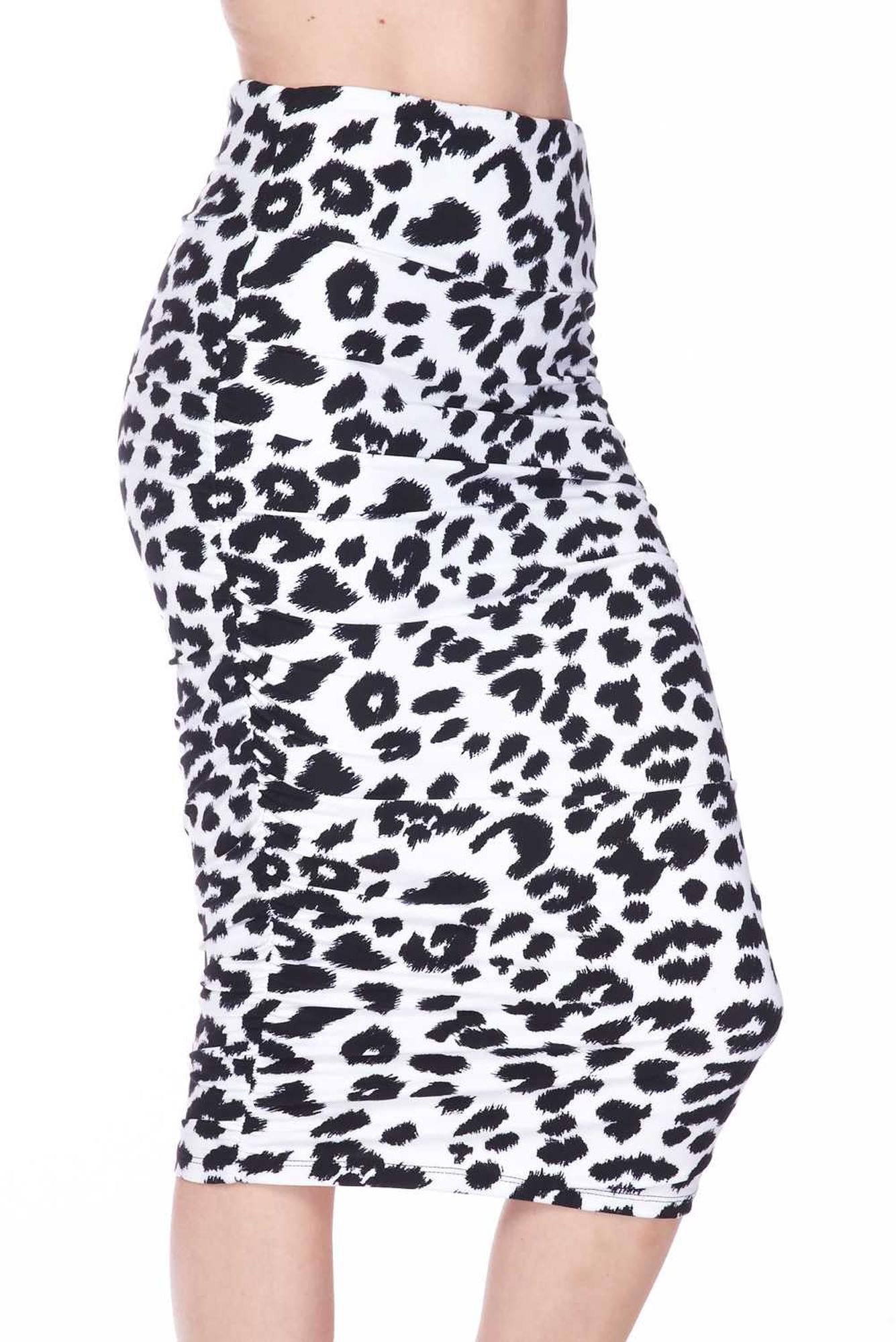 Buttery Smooth Ivory Spotted Leopard Pencil Skirt