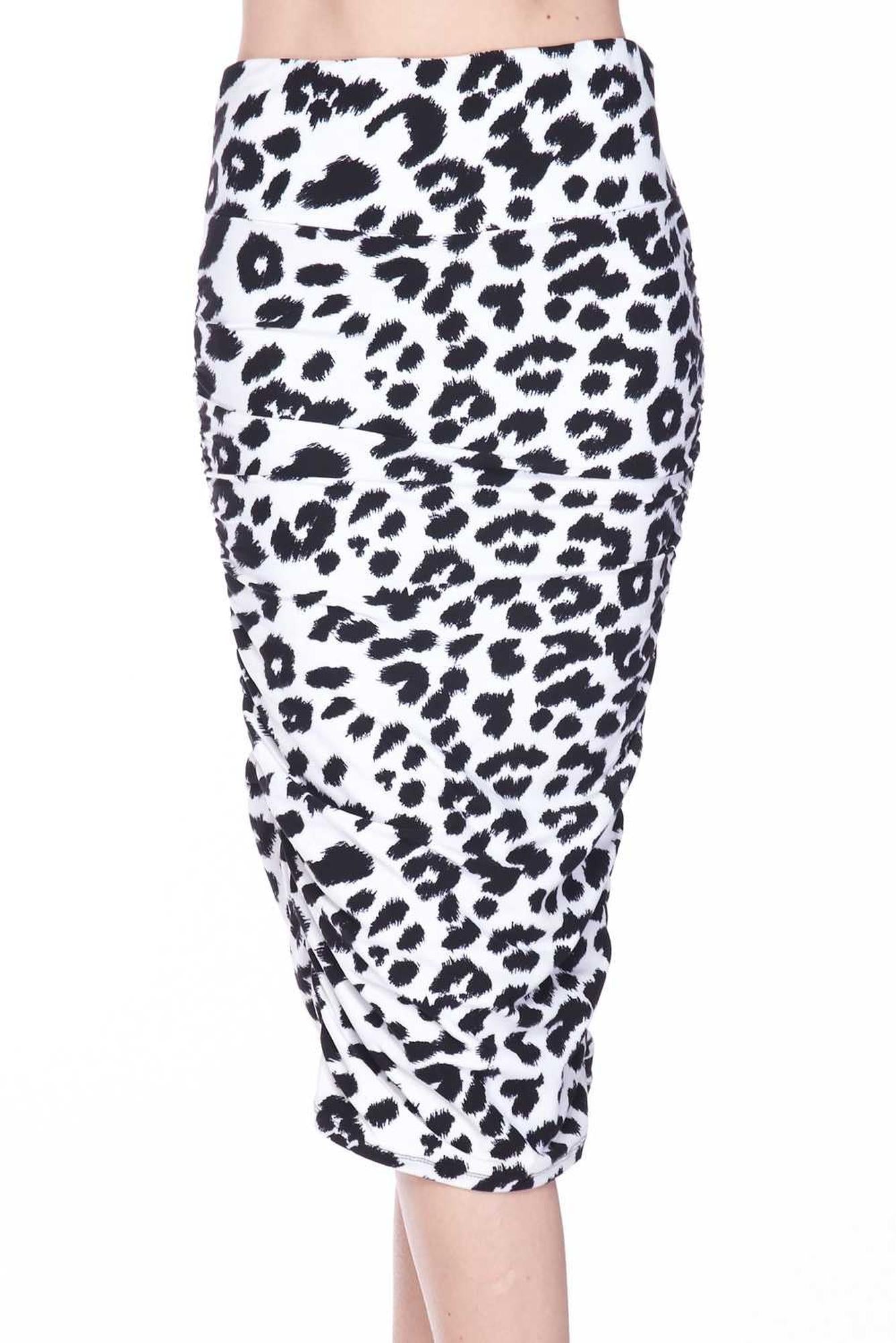 Buttery Smooth Ivory Spotted Leopard Pencil Skirt