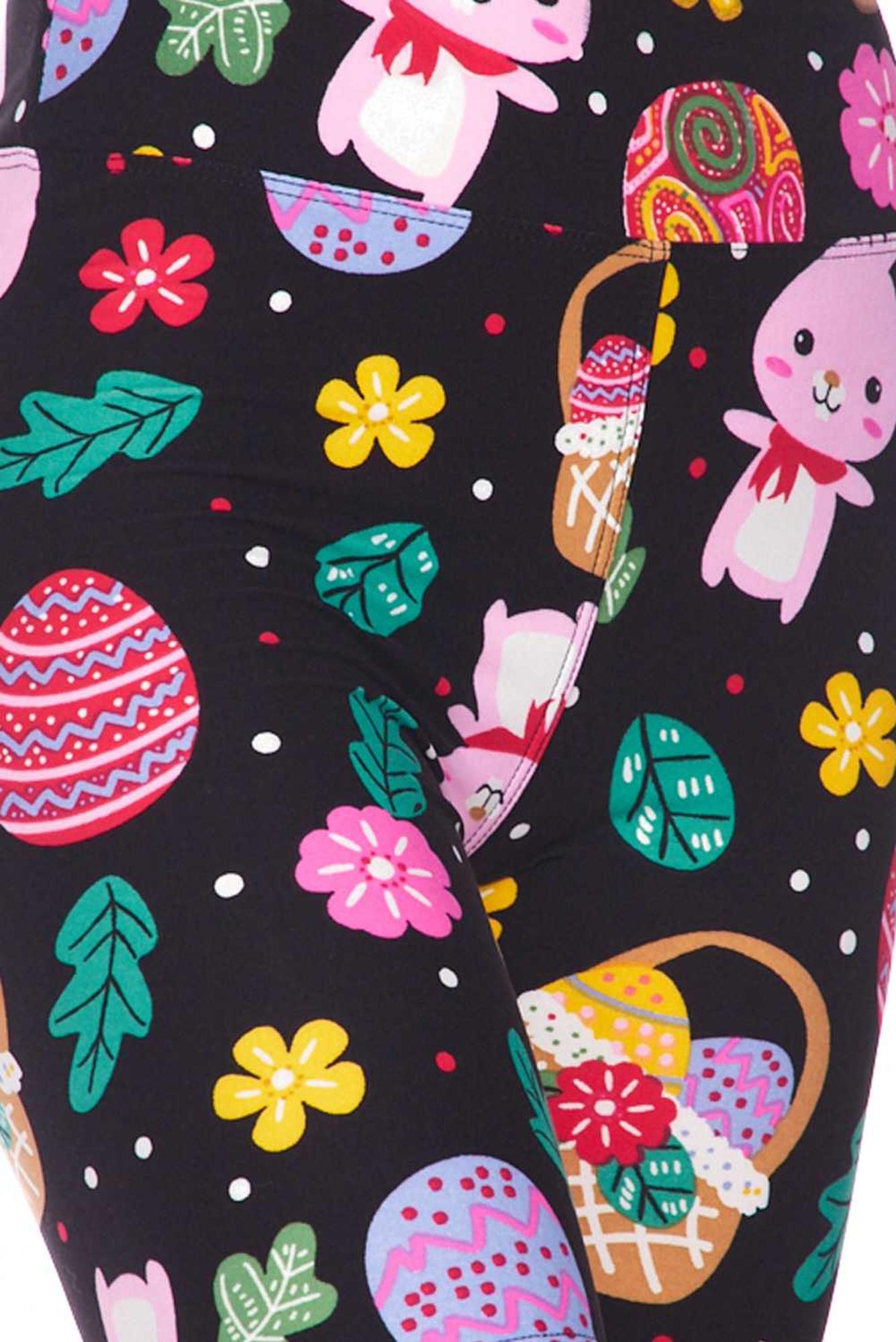 Buttery Soft Cute Bunnies and Easter Egg Shorts - 3 Inch (One Size Regular,Multi Color Bold)