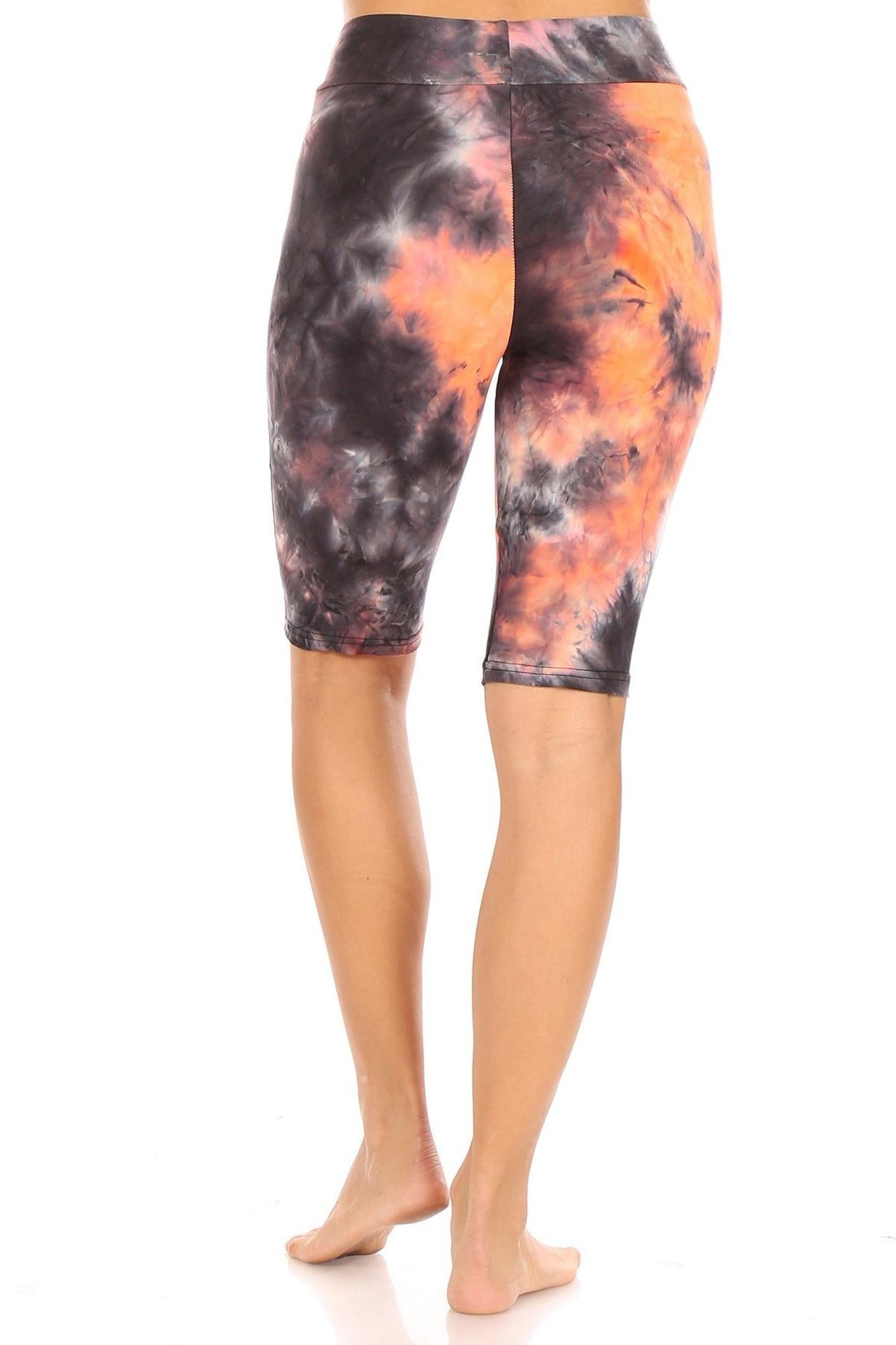 Brushed Tie Dye High Waisted Biker Shorts