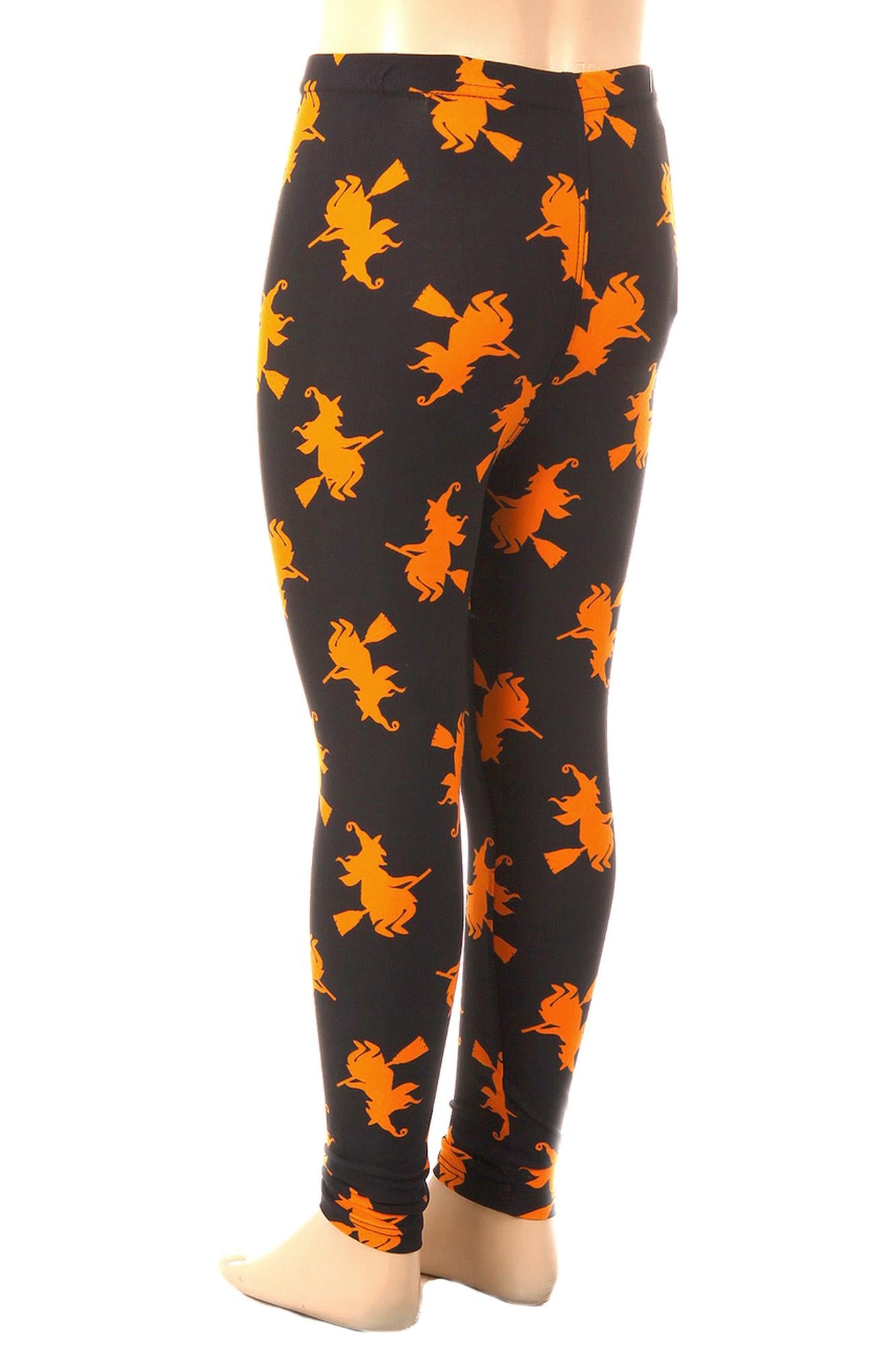Brushed Broomstick Witches Kids Leggings
