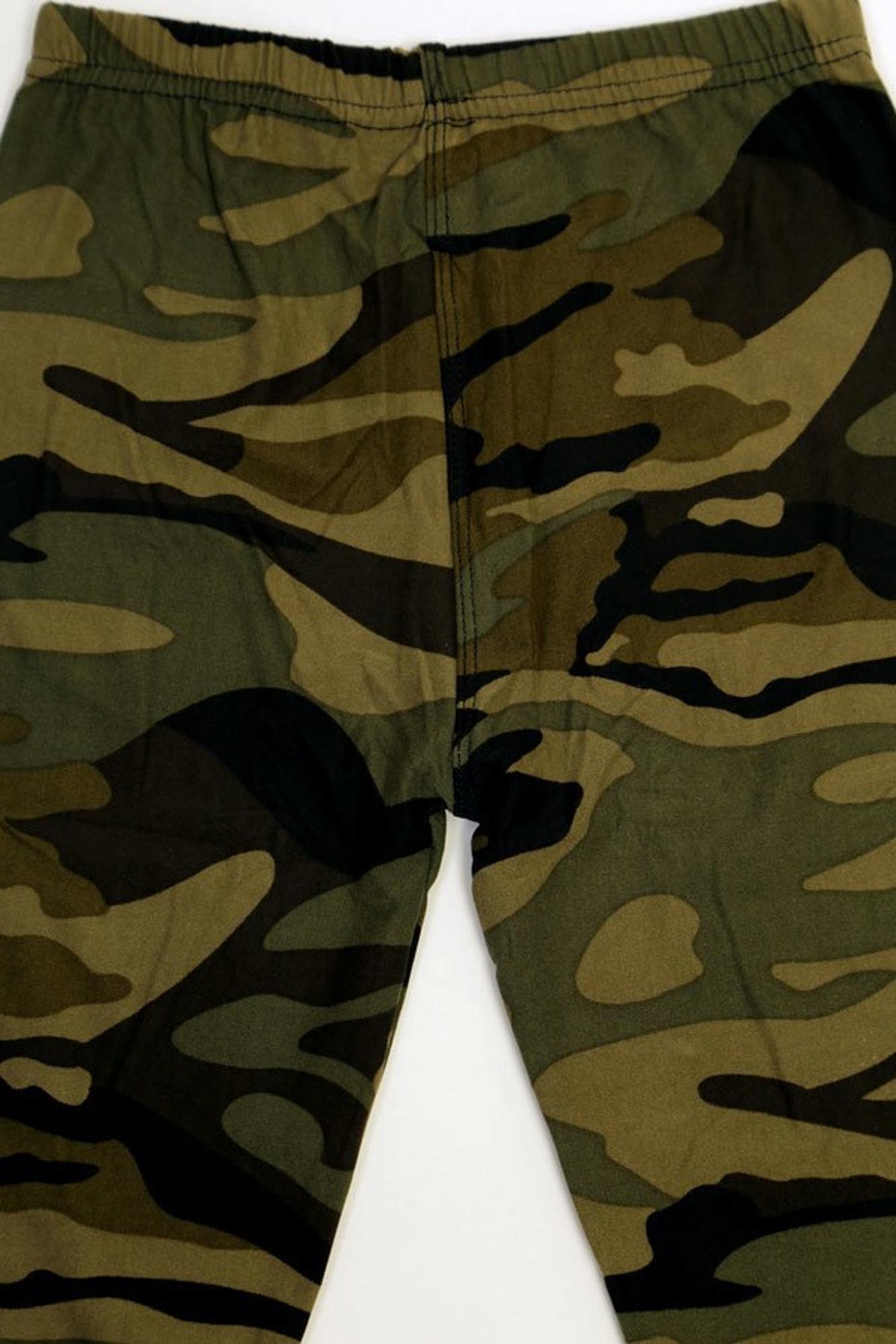 Buttery Smooth Green Camouflage Kids Leggings - EEVEE