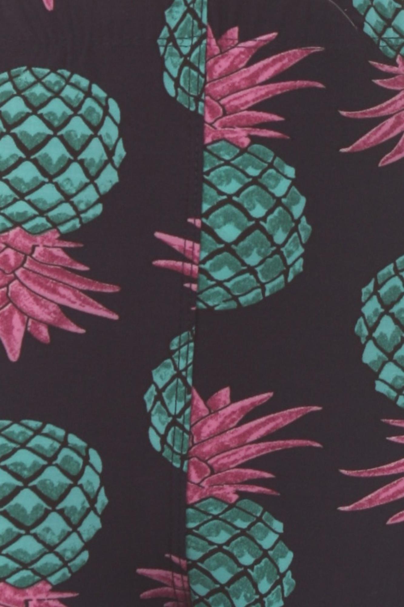 Brushed Teal Pineapple Kids Leggings - EEVEE