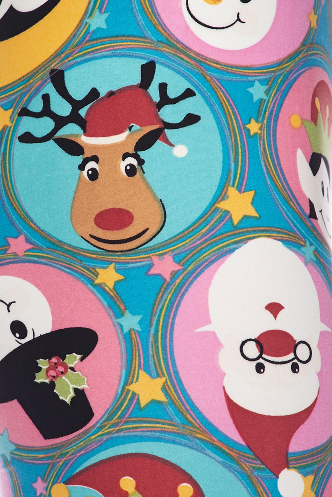 Cute Christmas Faces Kids Leggings