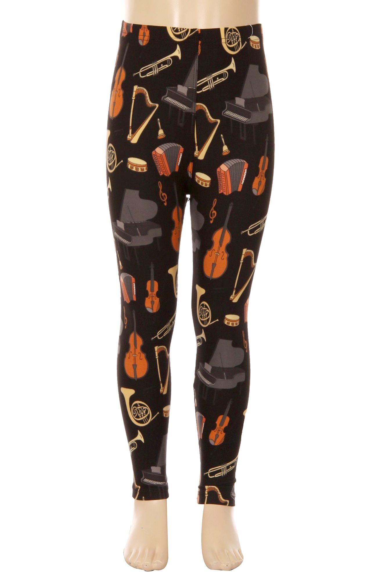 Brushed Musical Instrument Kids Leggings