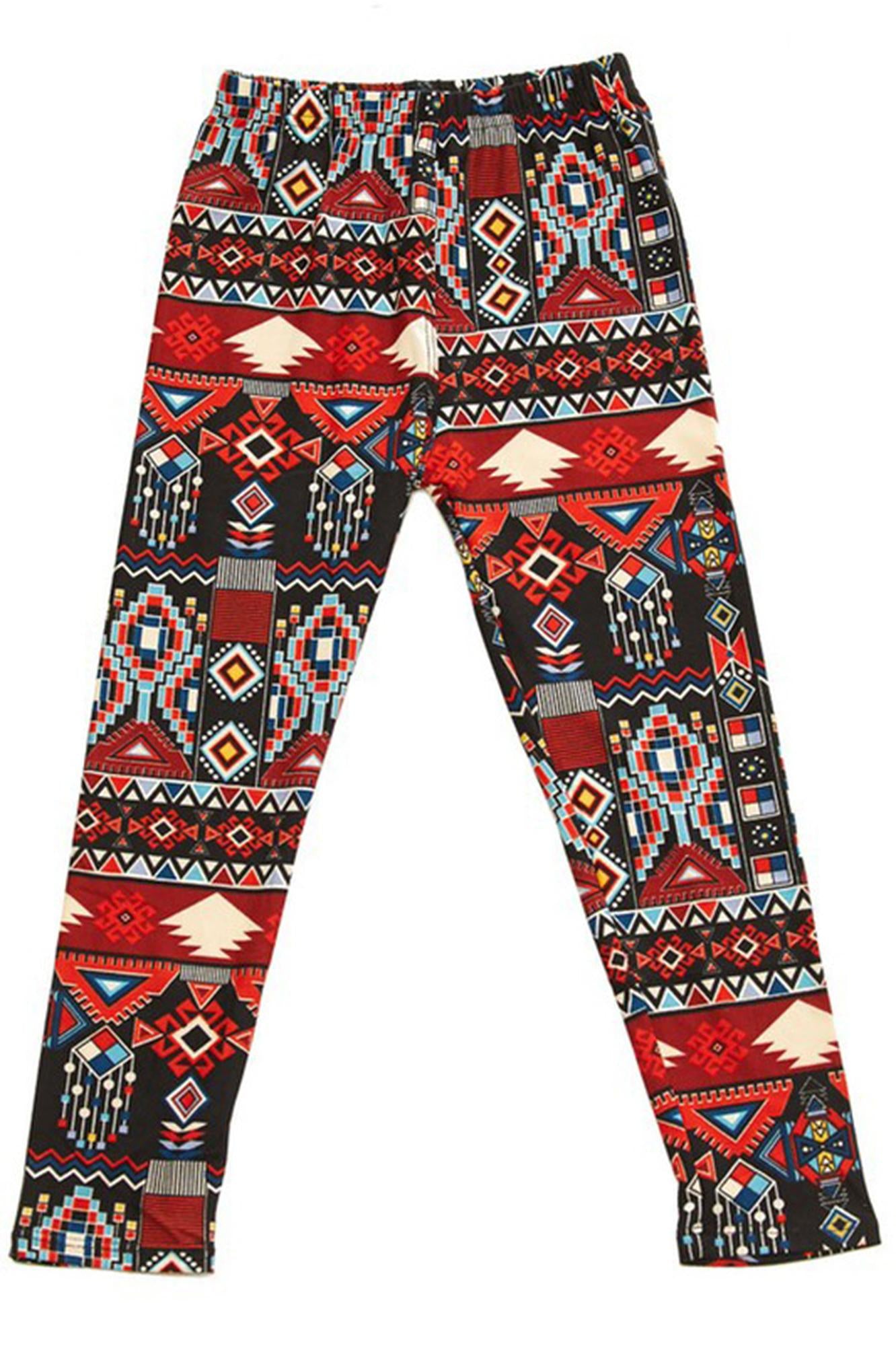 Buttery Smooth Red Tribal Kids Leggings