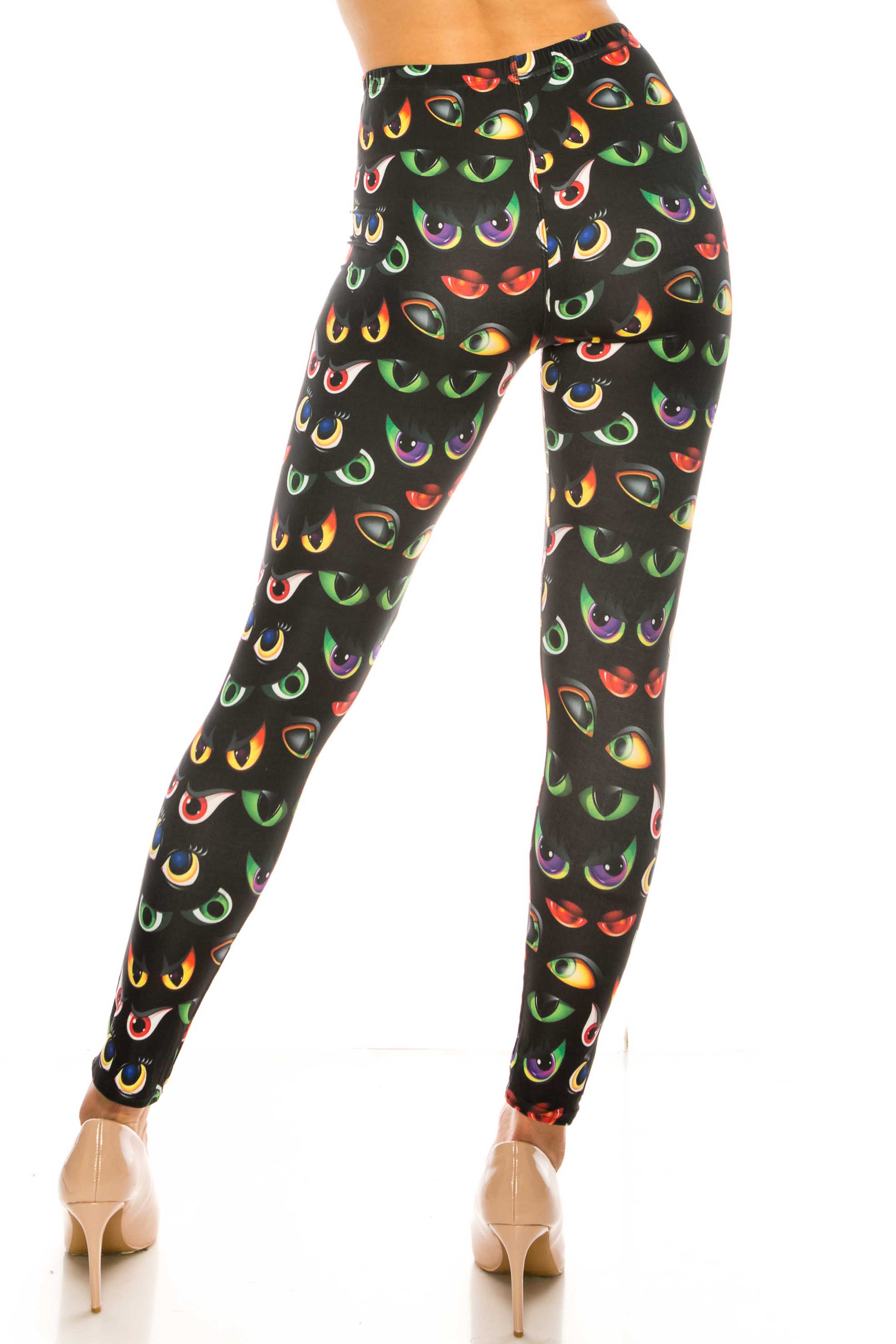 Creamy Soft Evil Cartoon Eyes Kids Leggings - USA Fashion™