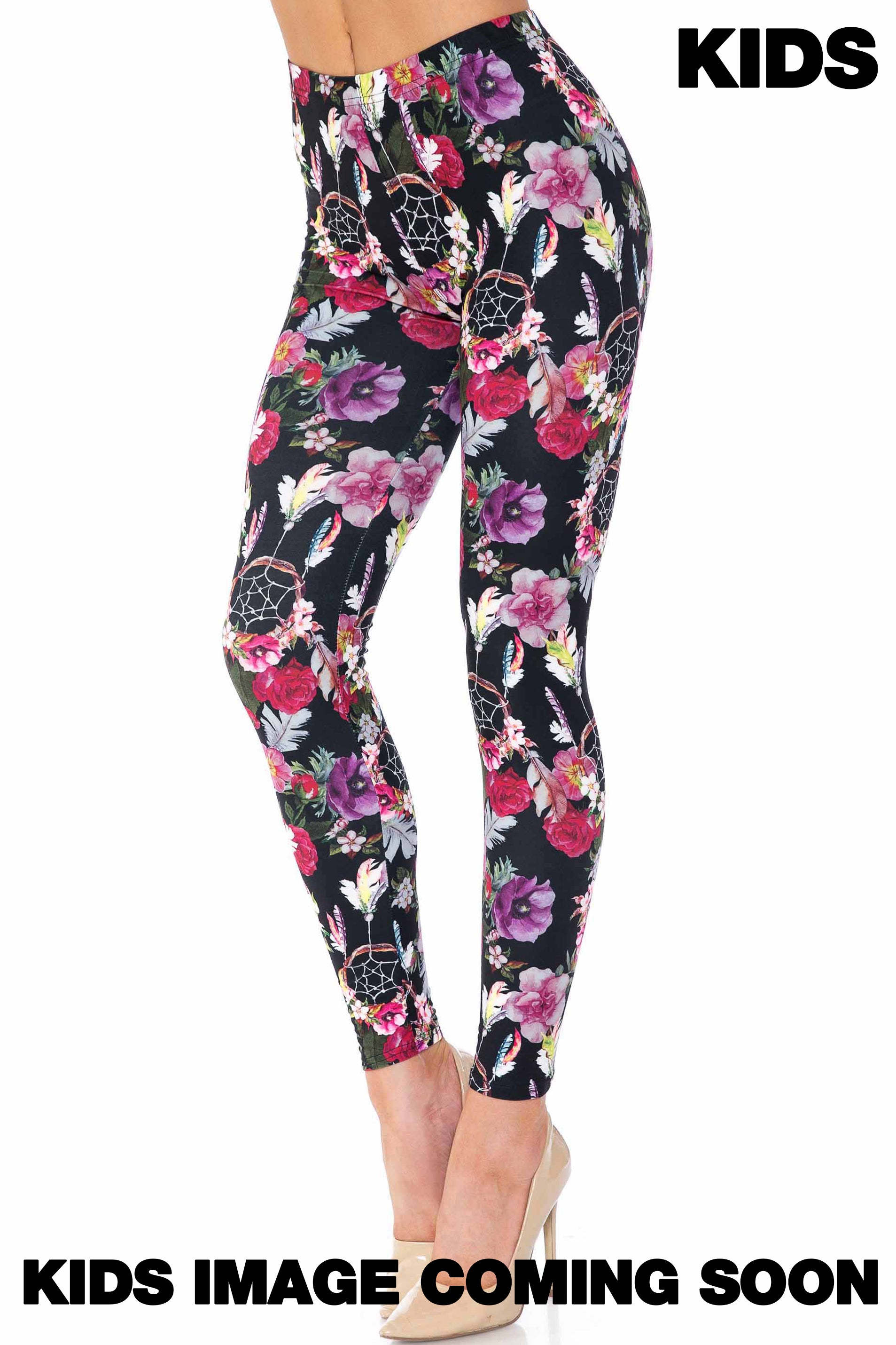 Creamy Soft Floral Dreamcatcher Kids Leggings - USA Fashion™