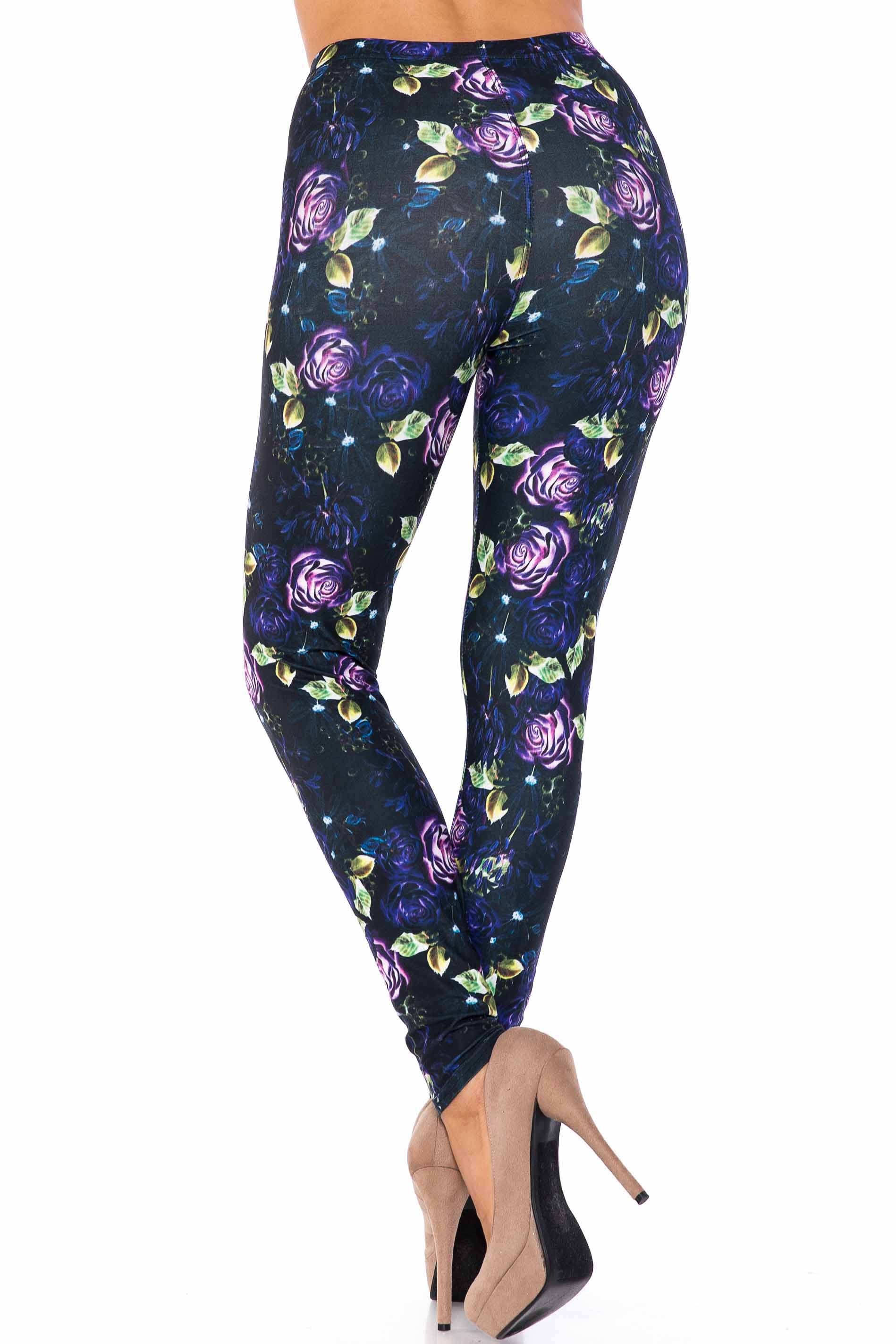 Creamy Soft Purple and Violet Rose Kids Leggings - USA Fashion™