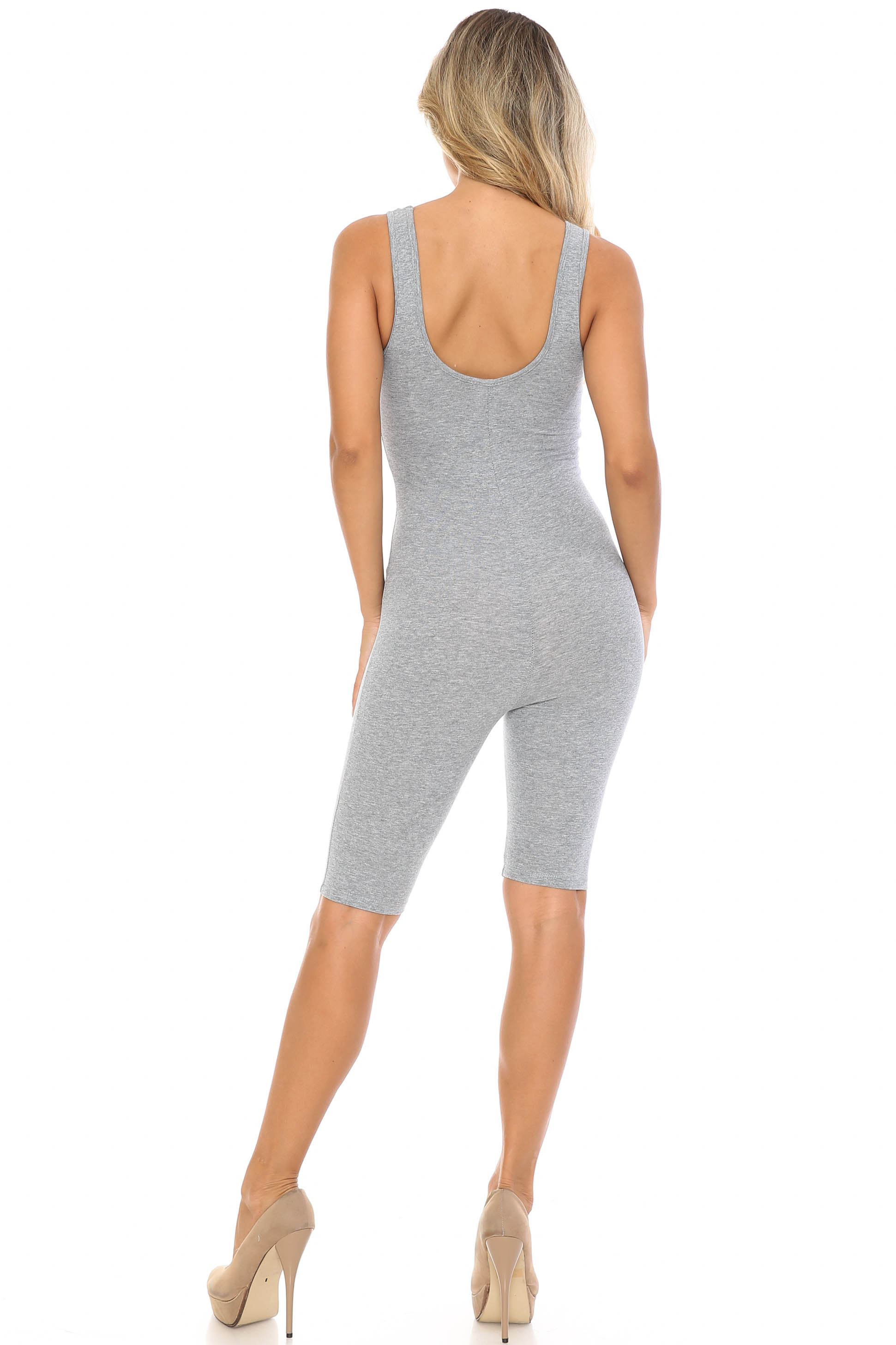 USA Basic Cotton Thigh High Plus Size Jumpsuit