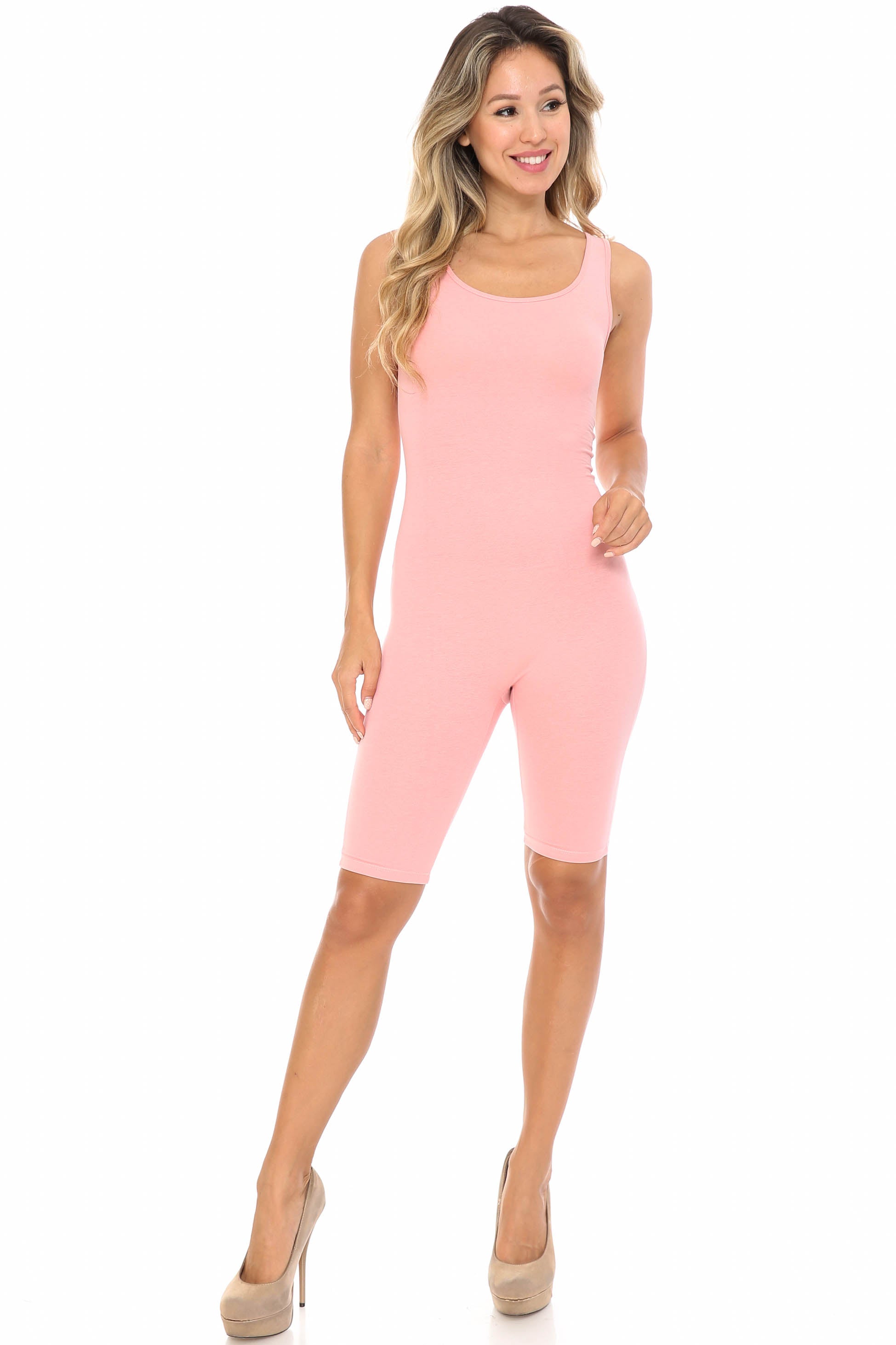 USA Basic Cotton Thigh High Plus Size Jumpsuit