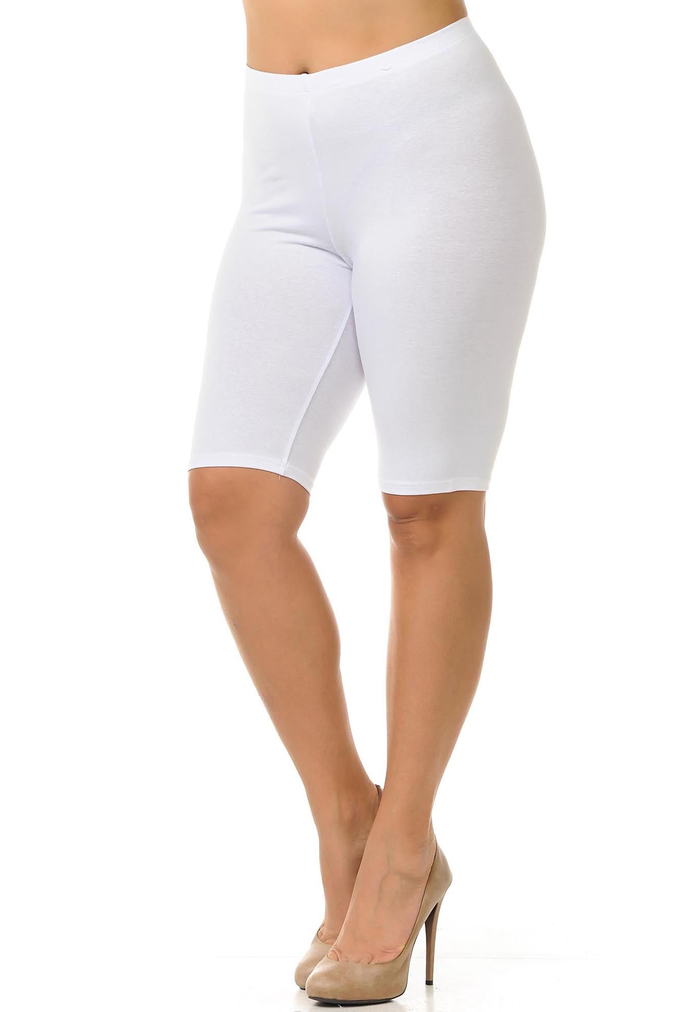 USA Basic Cotton Plus Size Biker Shorts | Bermuda Shorts