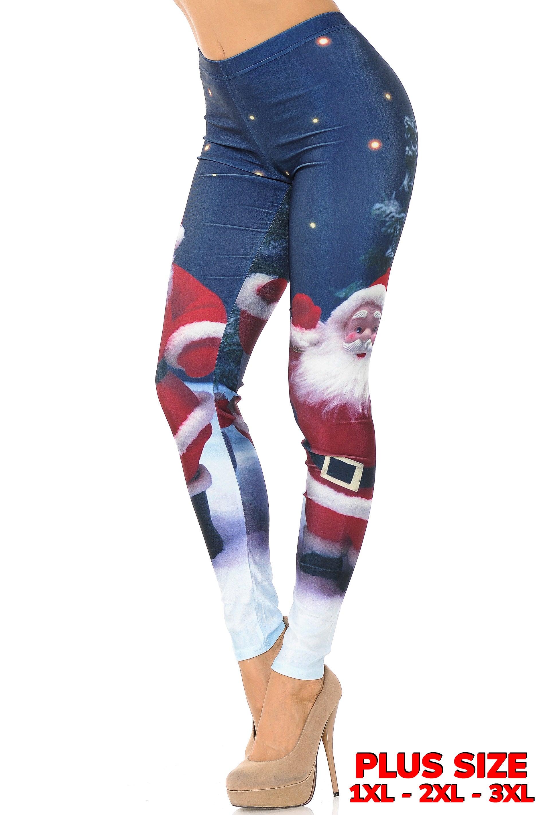 Jolly Santa Claus Leggings - Plus Size