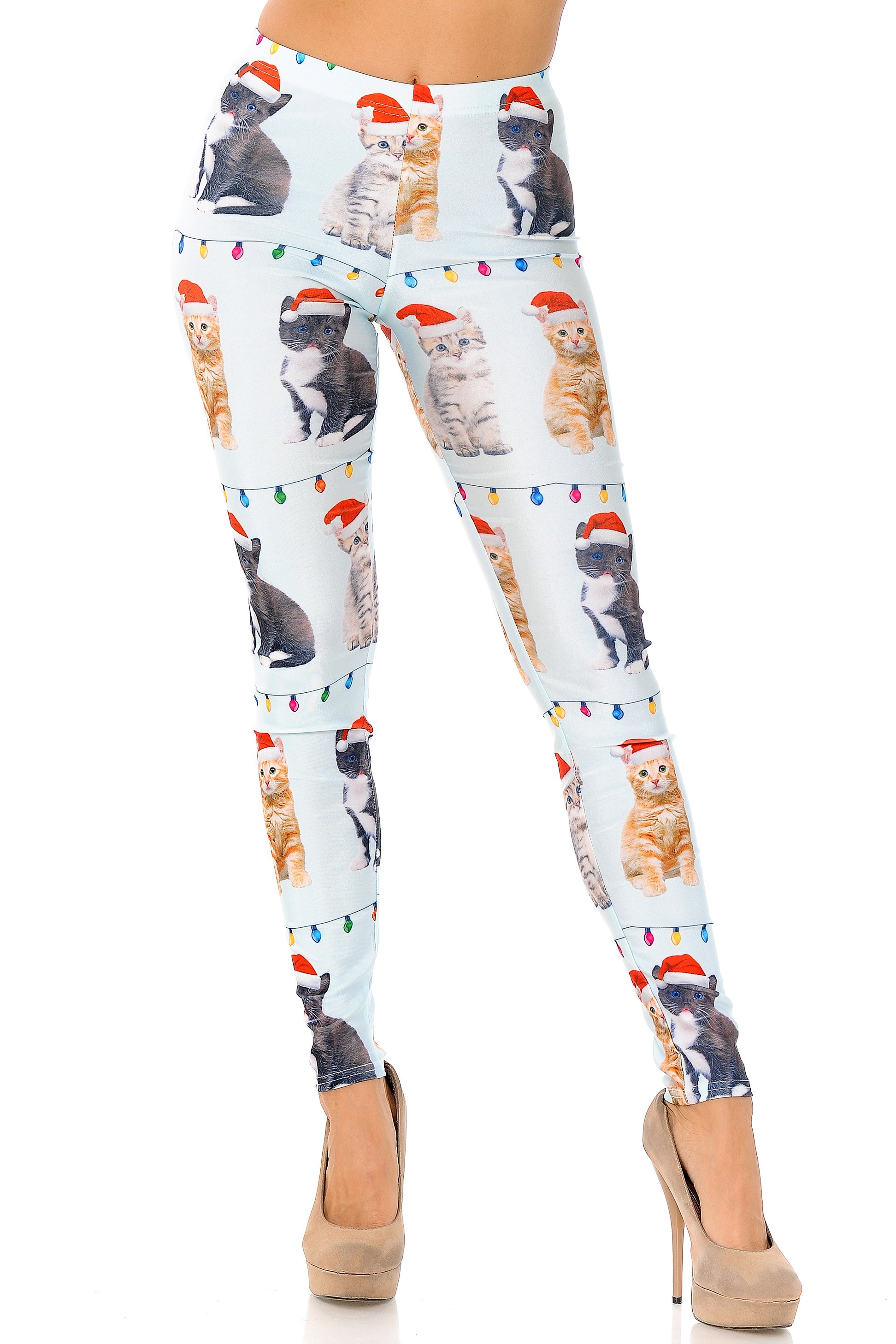 Kitty Cats in Hats Christmas Leggings - Plus Size