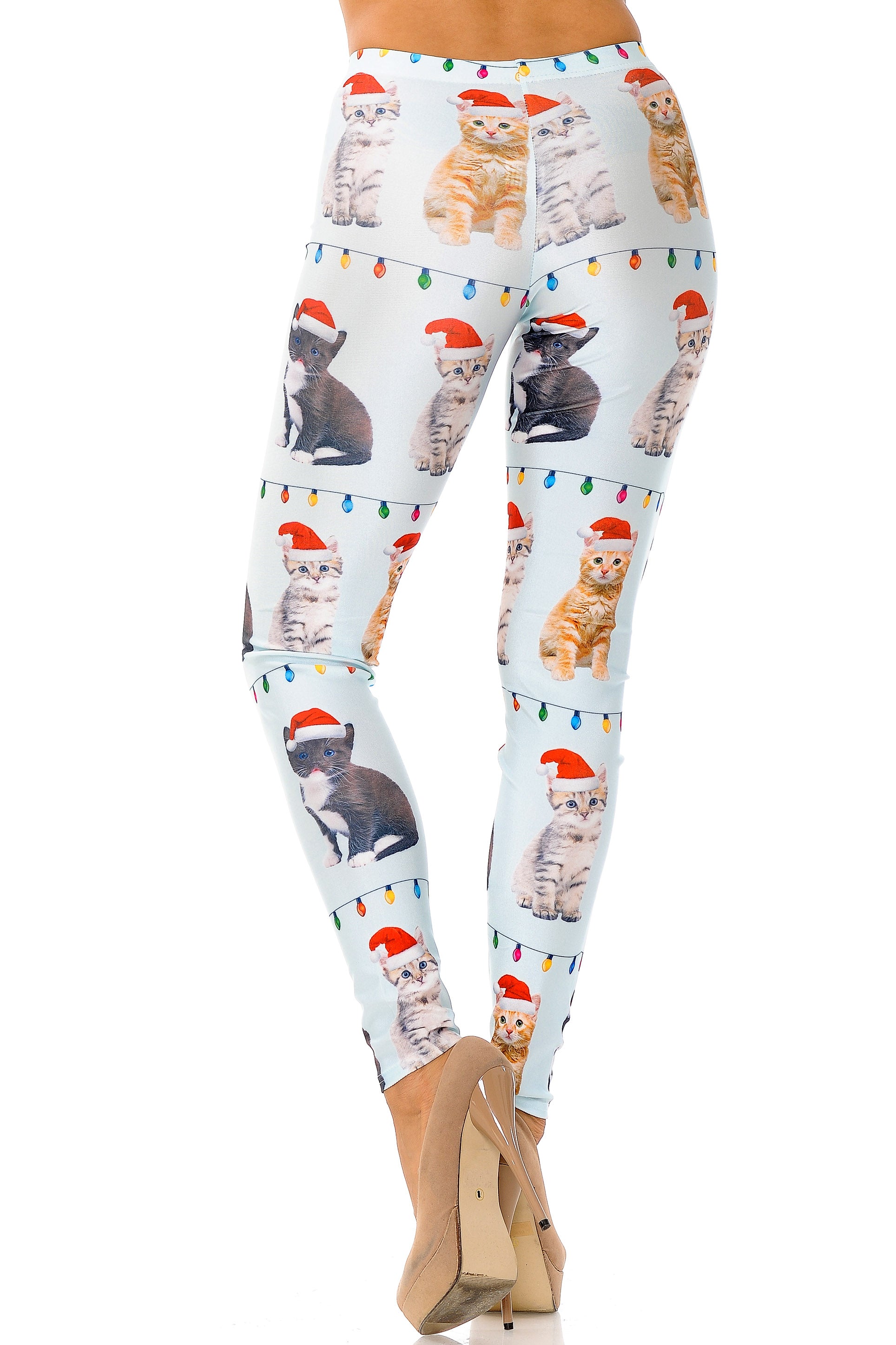 Kitty Cats in Hats Christmas Leggings - Plus Size